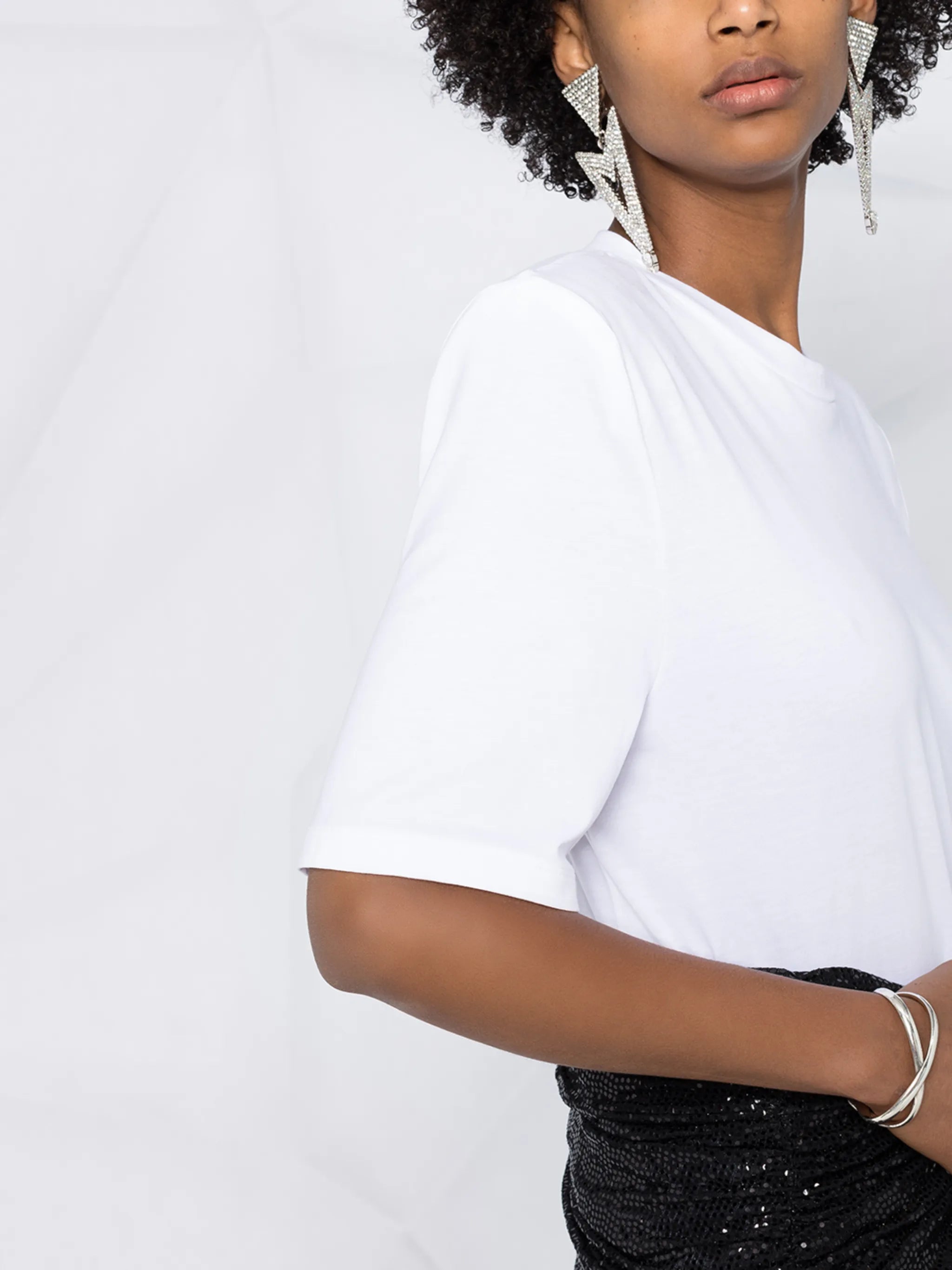 shoulder-padded T-shirt