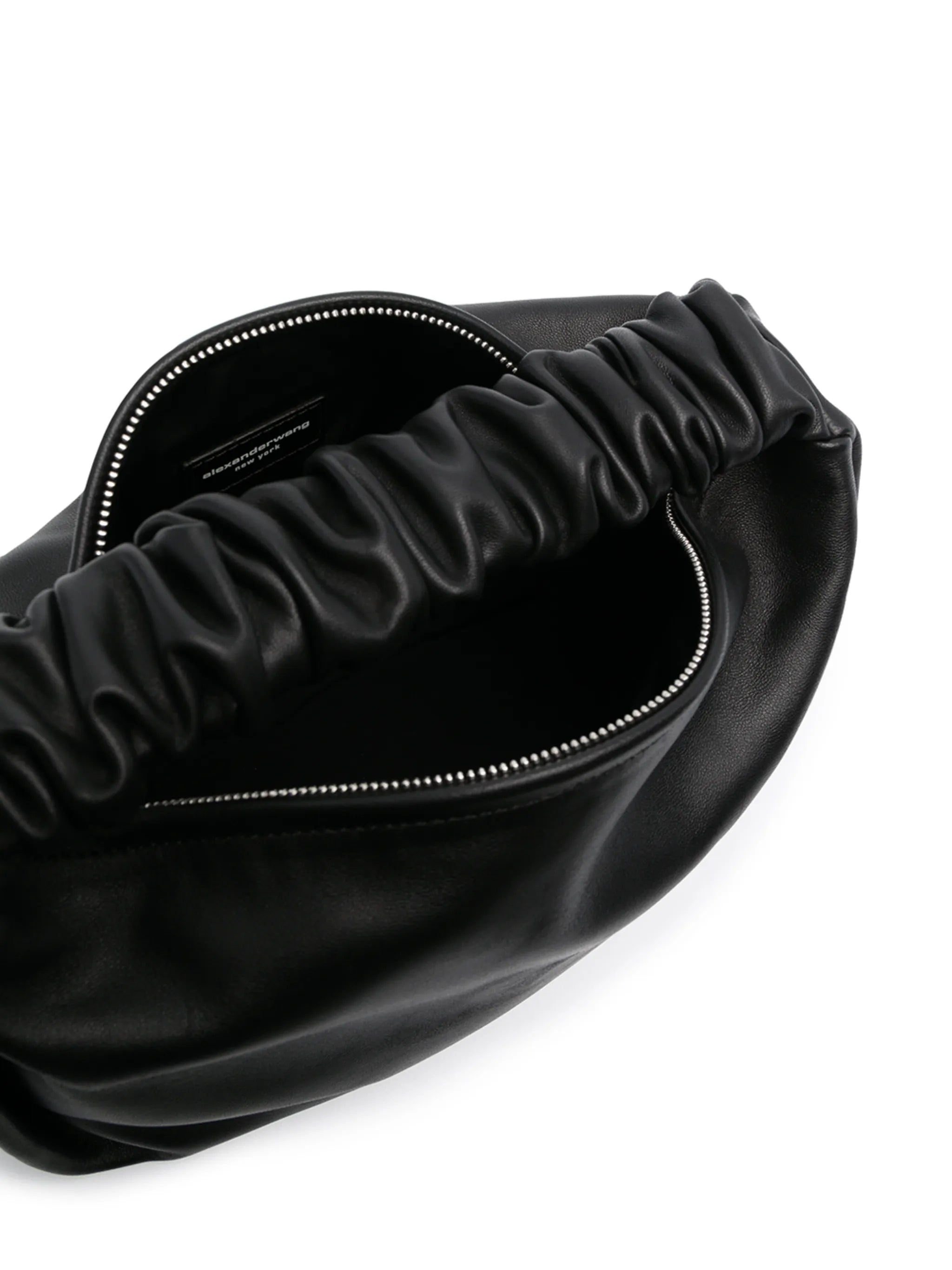 Scrunchie leather tote bag
