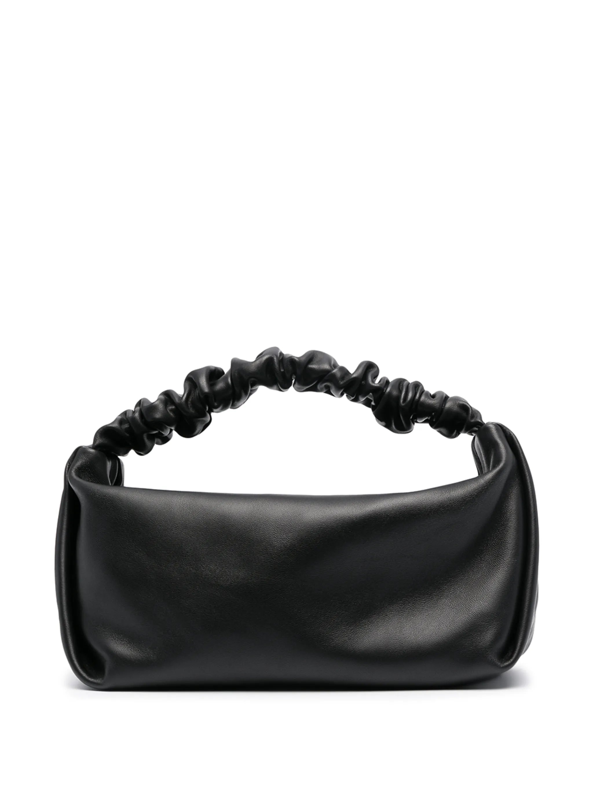 Scrunchie leather tote bag