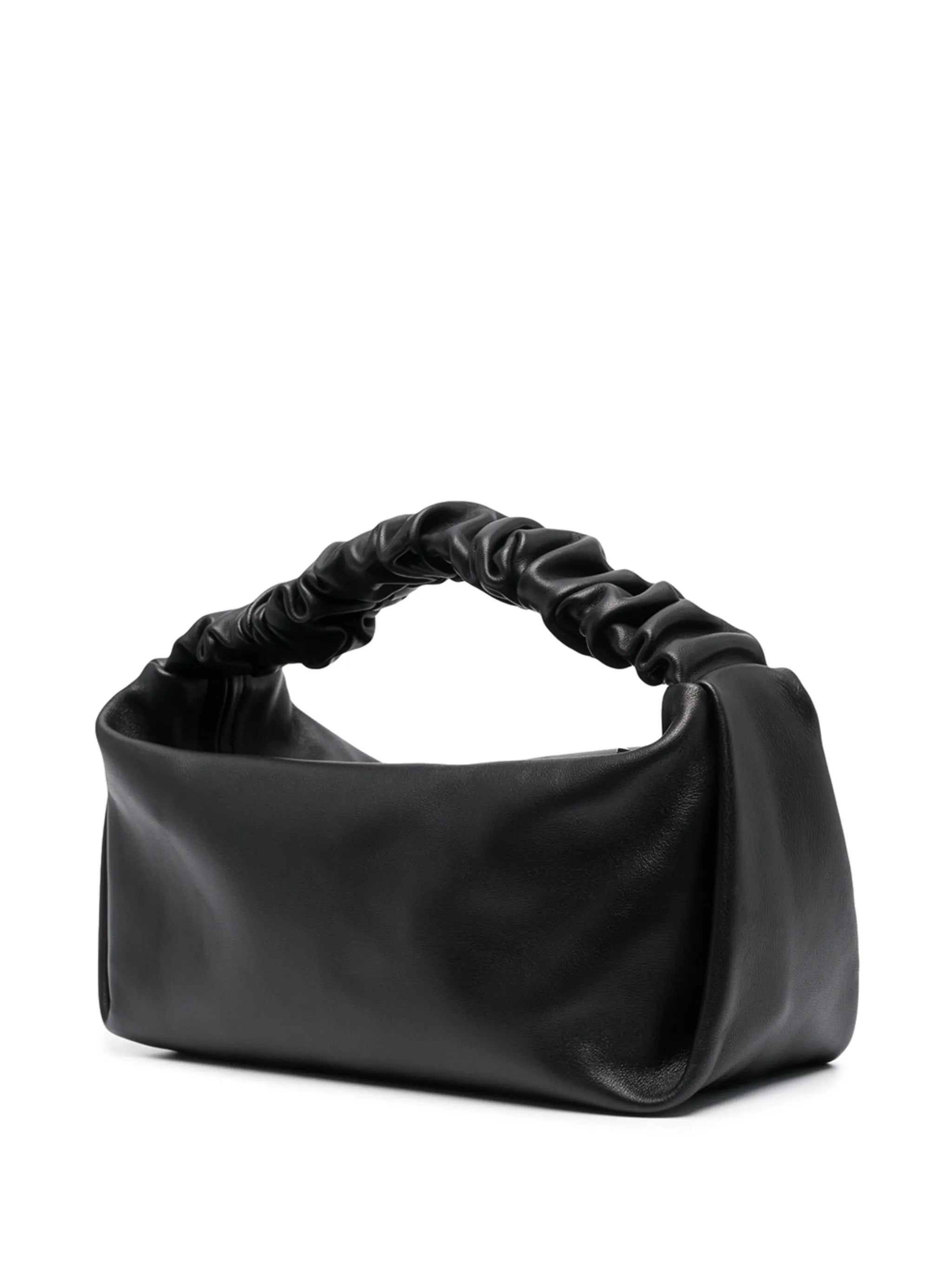 Scrunchie leather tote bag