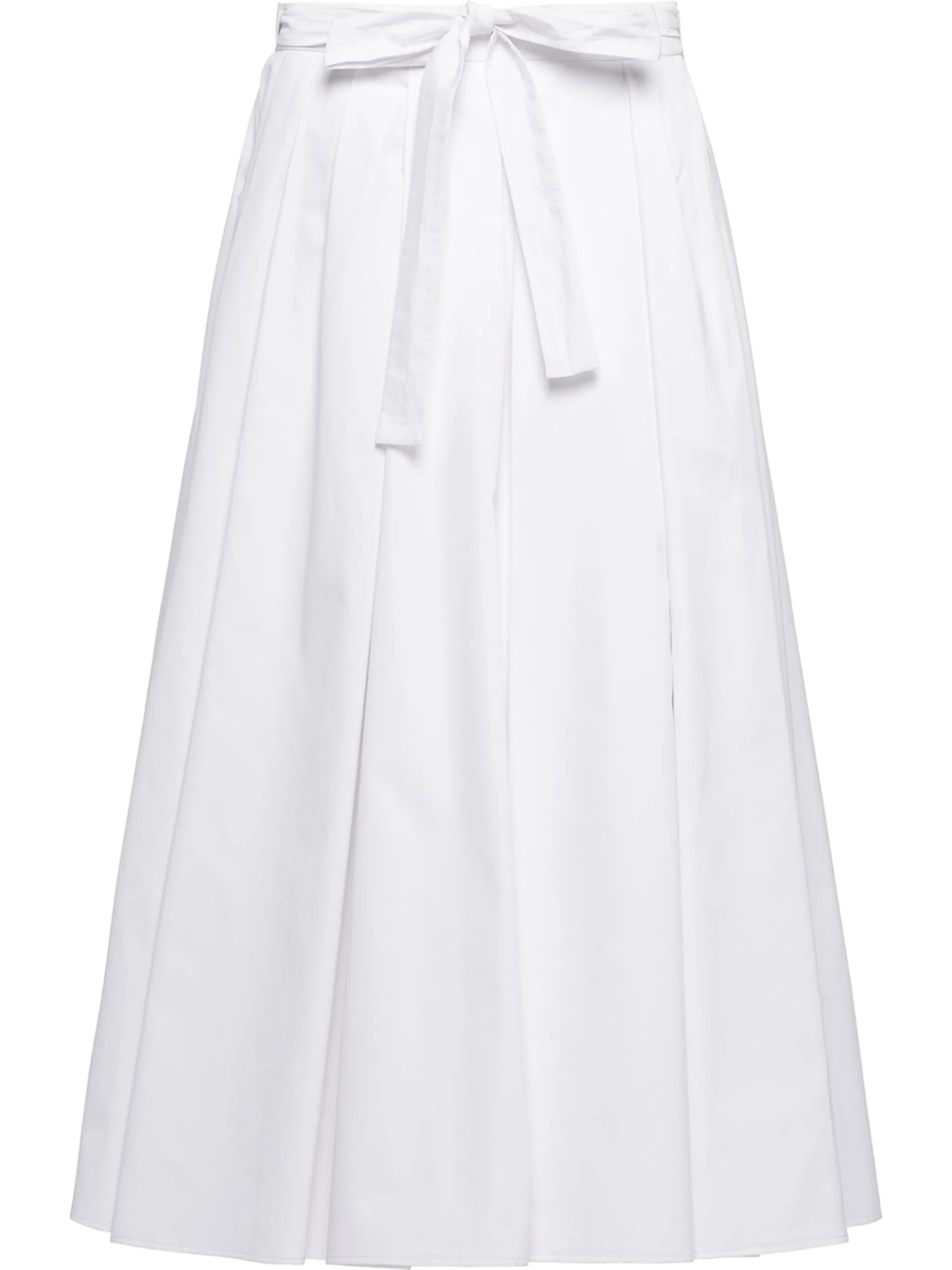 pleated poplin midi skirt