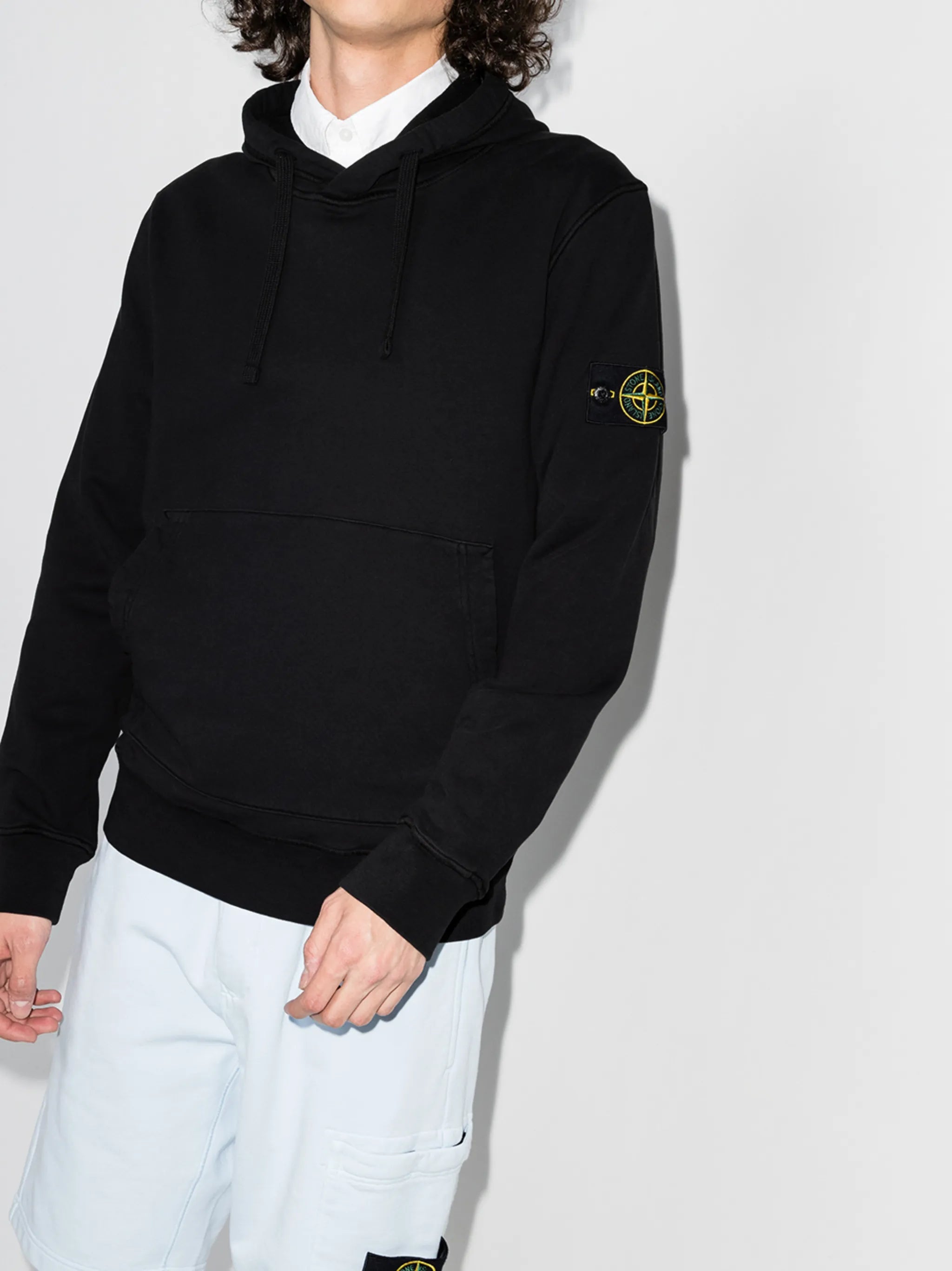 logo-patch cotton hoodie