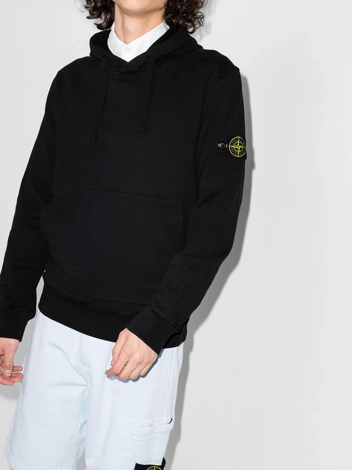 logo-patch cotton hoodie