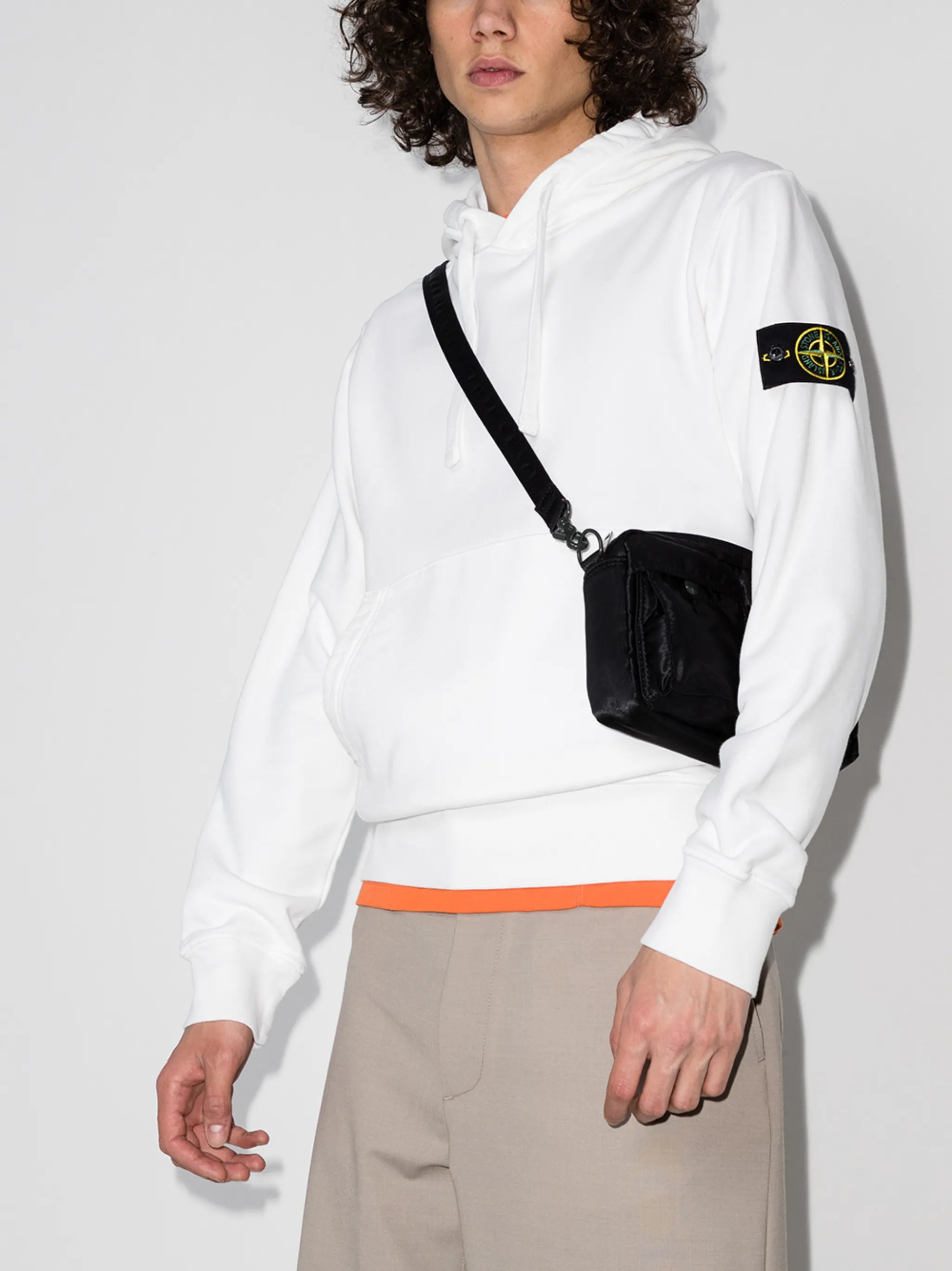 logo-patch cotton hoodie