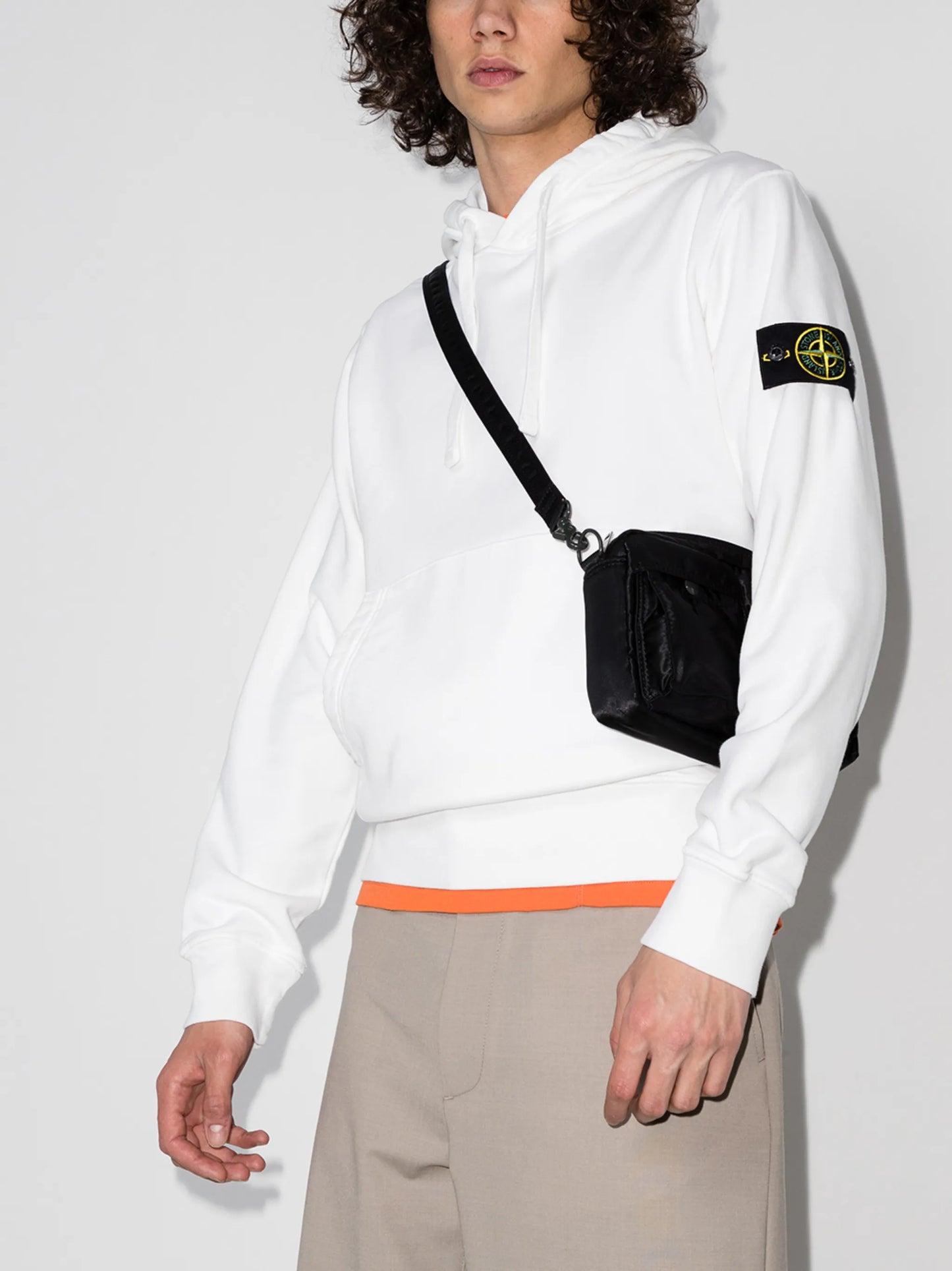 logo-patch cotton hoodie