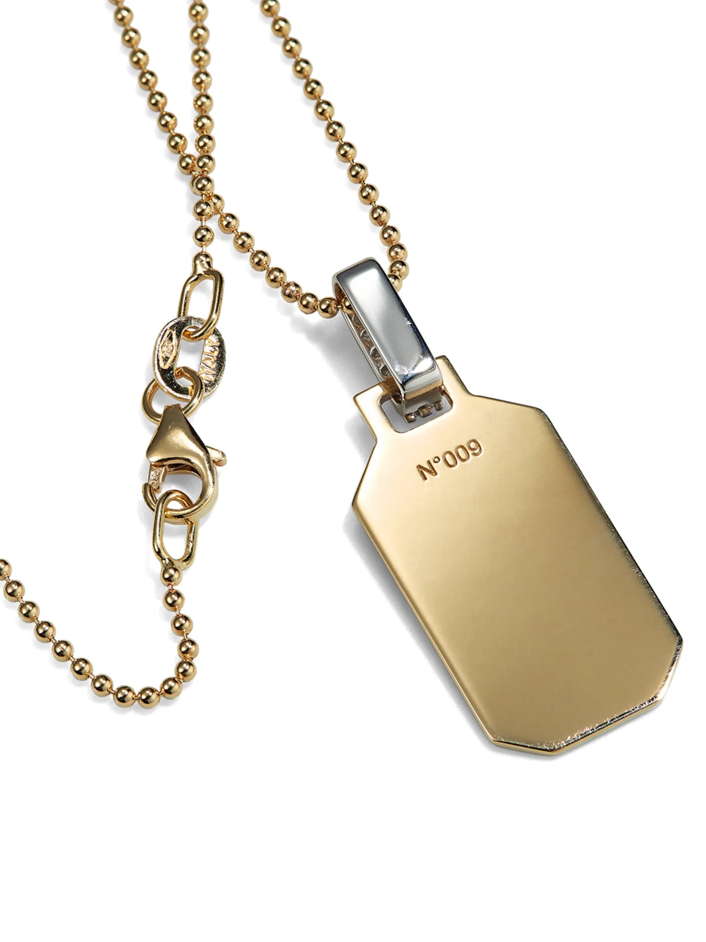 18kt yellow gold diamond tag necklace