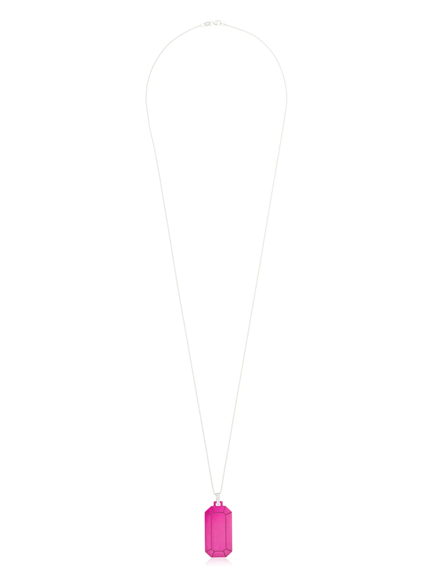 18Kt white gold geometric-pendant necklace