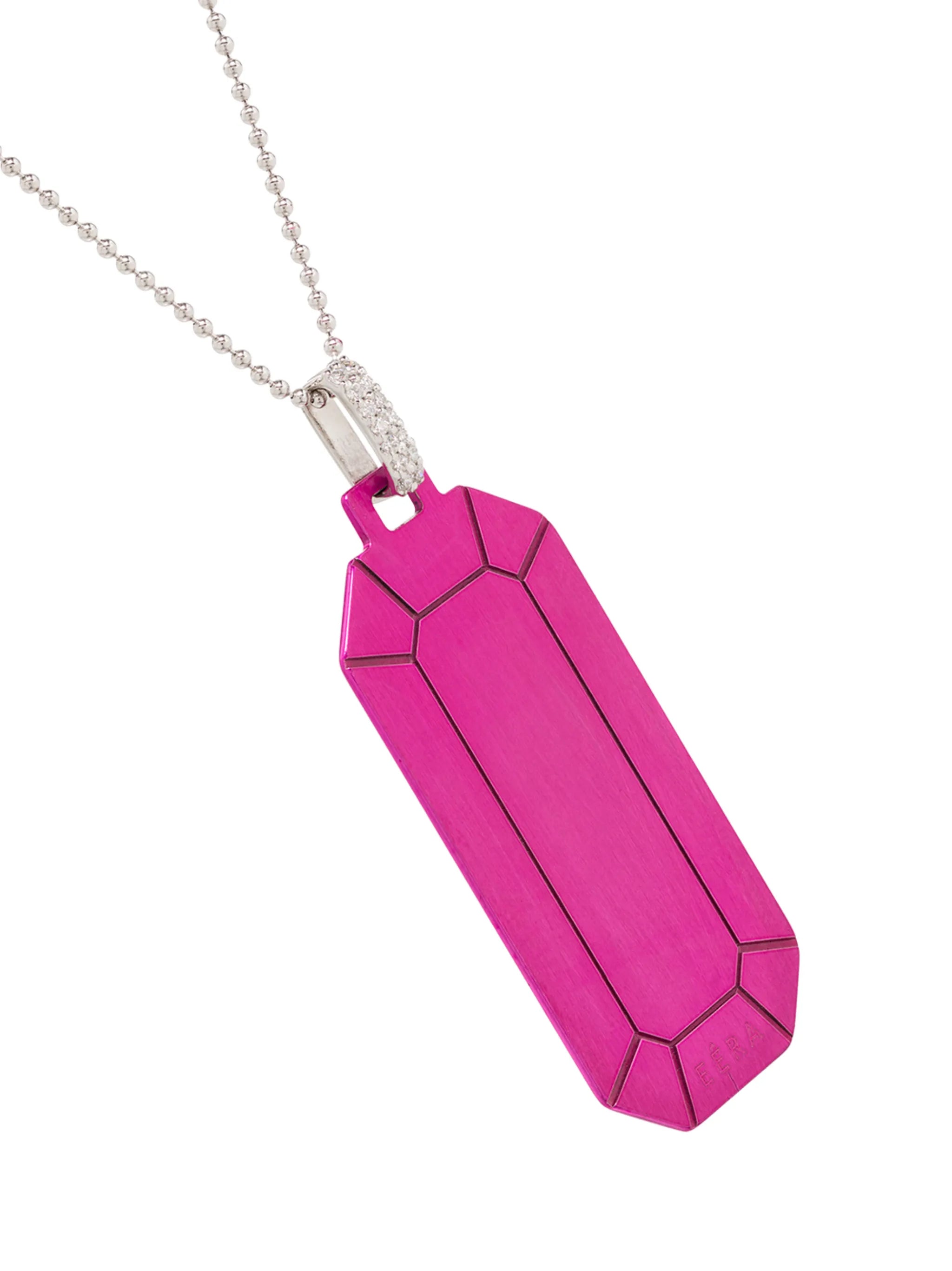 18Kt white gold geometric-pendant necklace