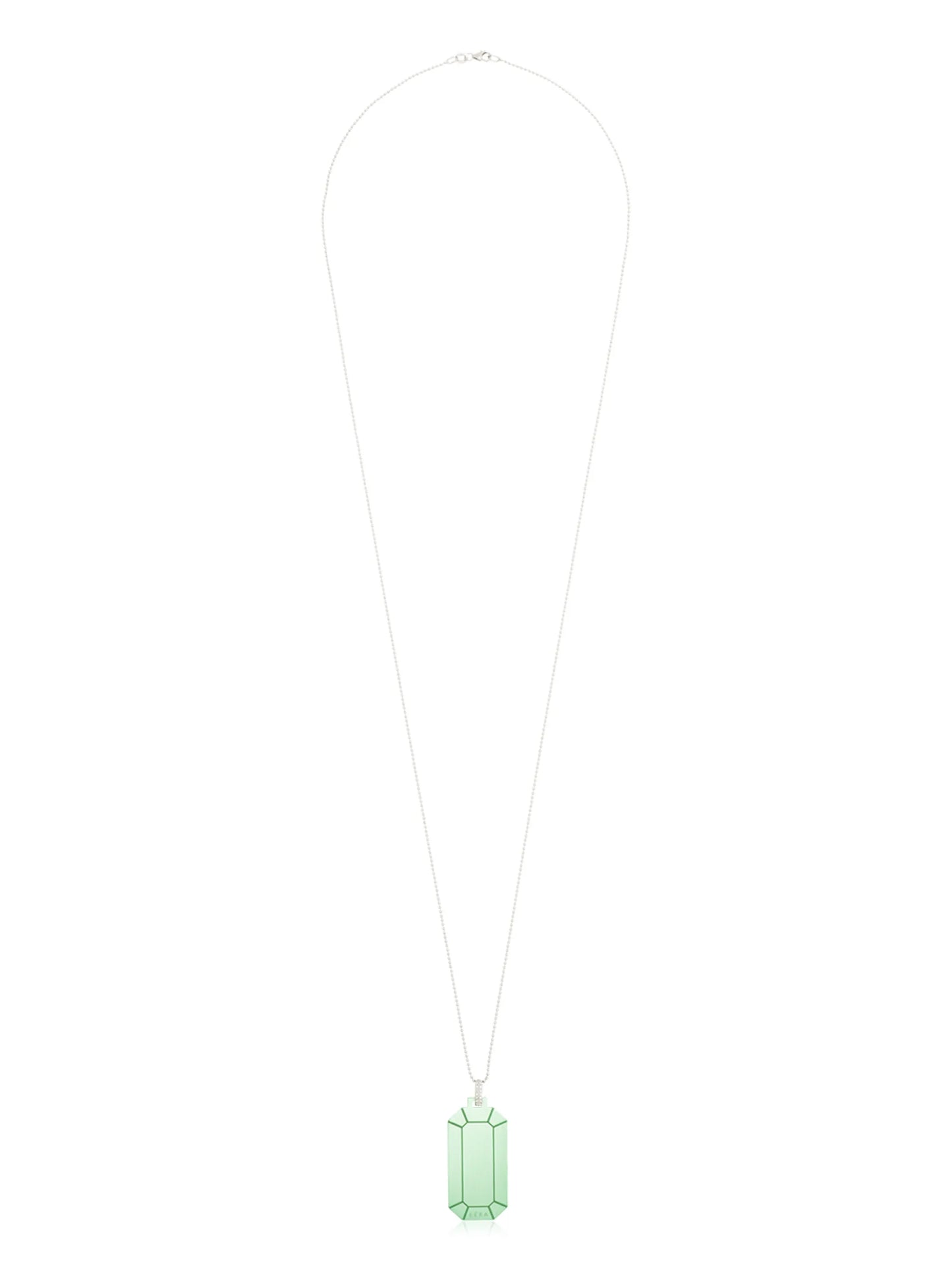 18kt white gold geometric-pendant necklace
