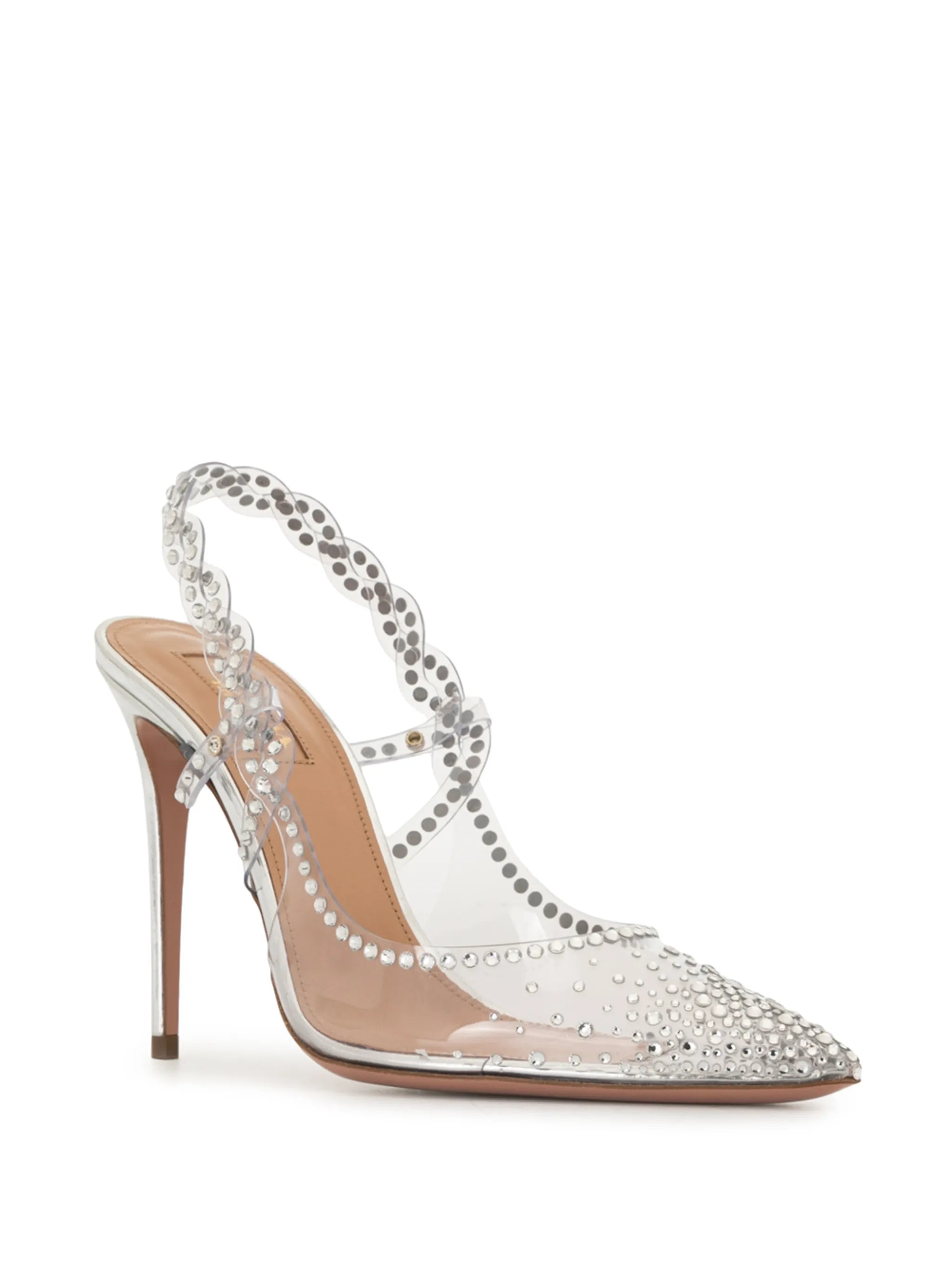 crystal-embellished slingback pumps