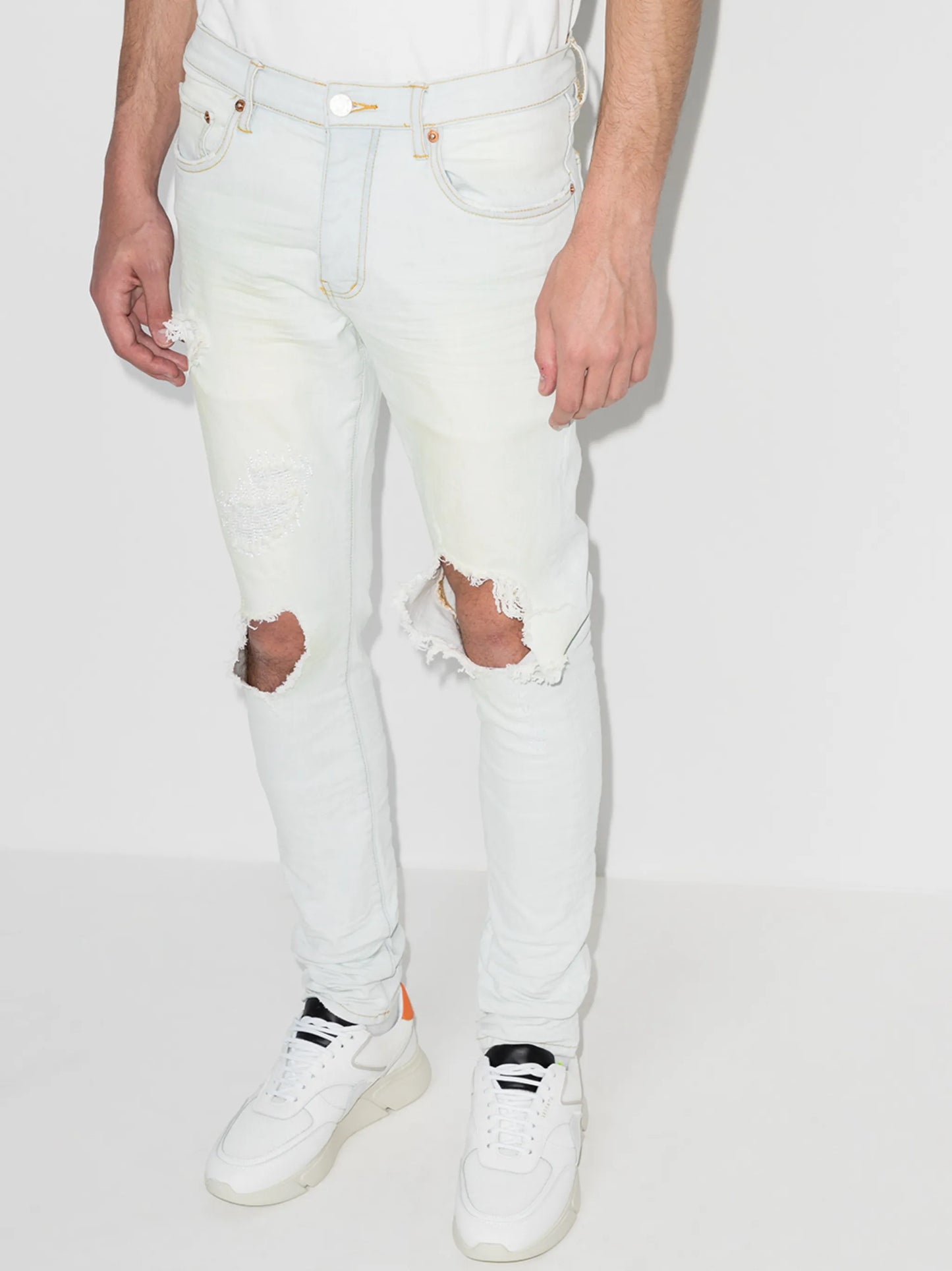 Blowout slim-legged jeans