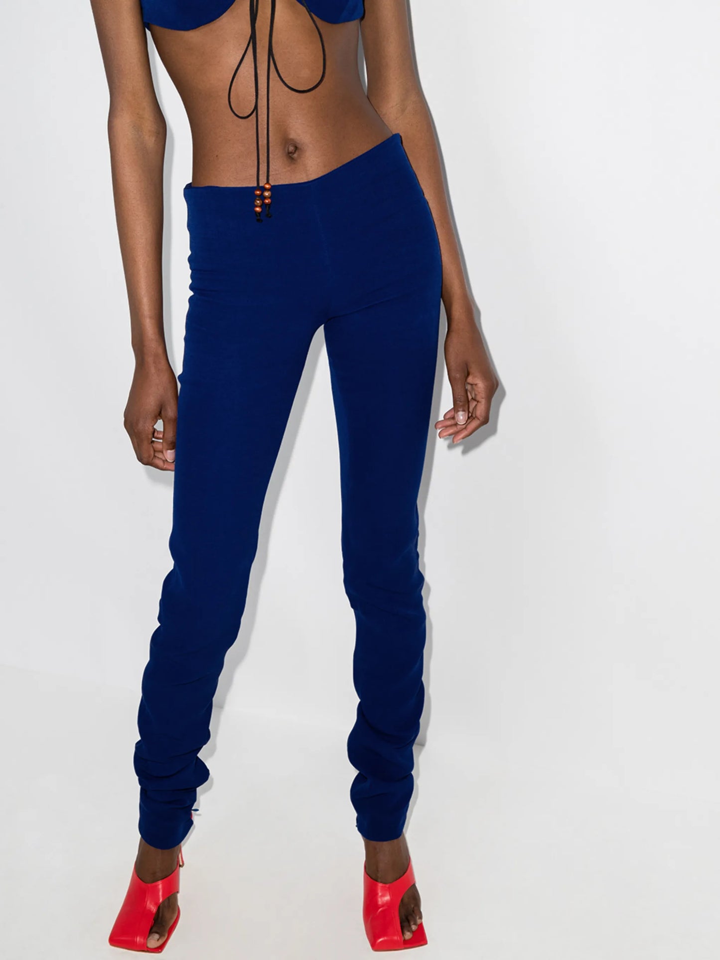 low-rise slim-fit trousers