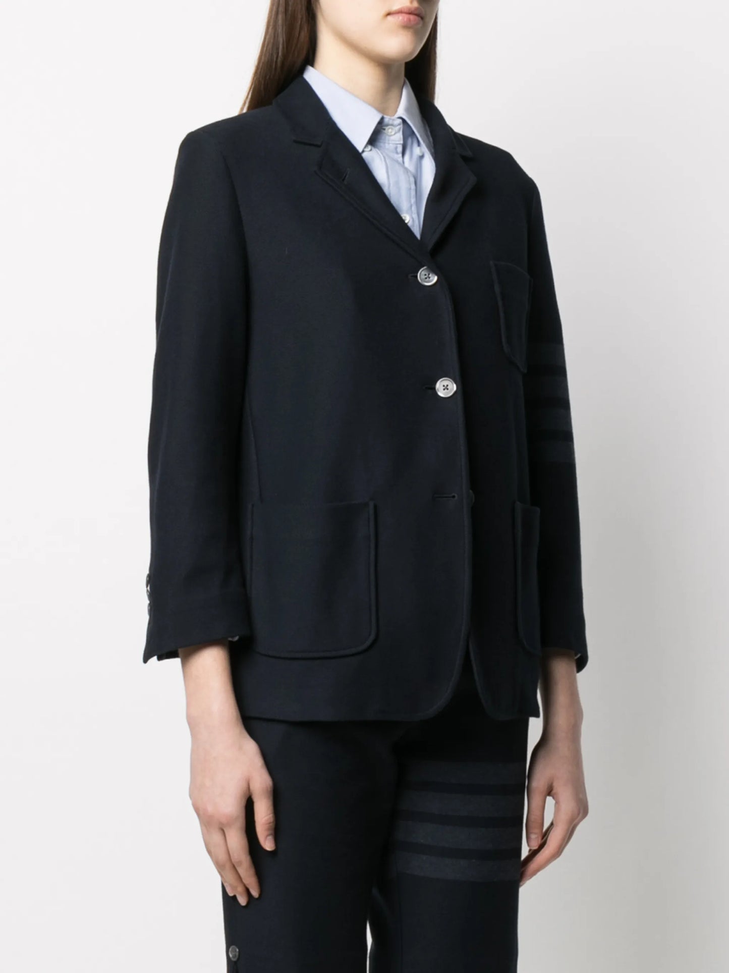 4-Bar stripe twill sack jacket