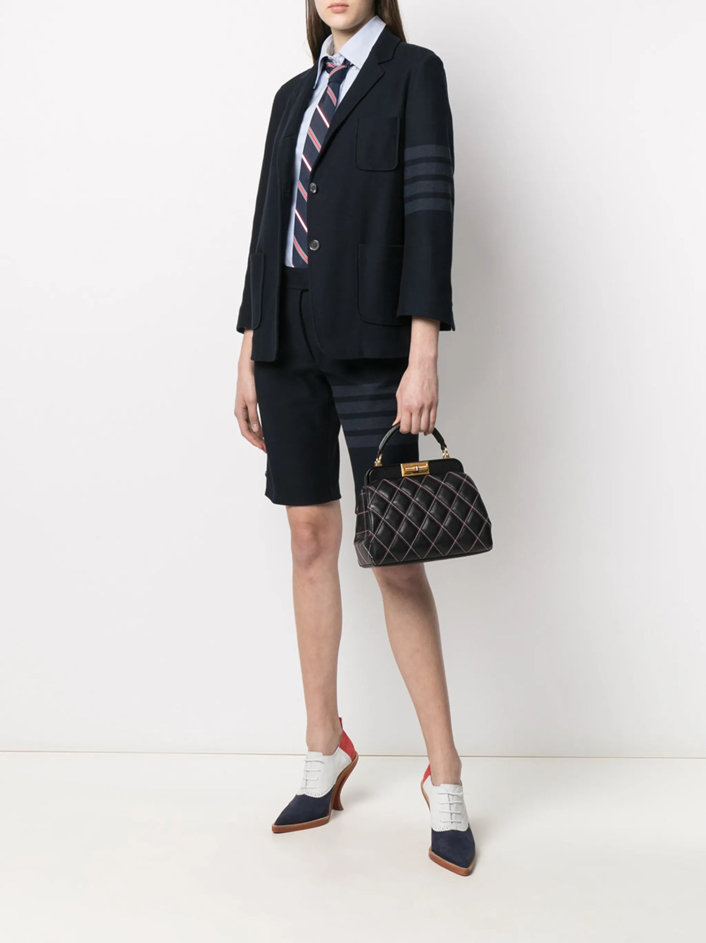 4-Bar stripe twill sack jacket