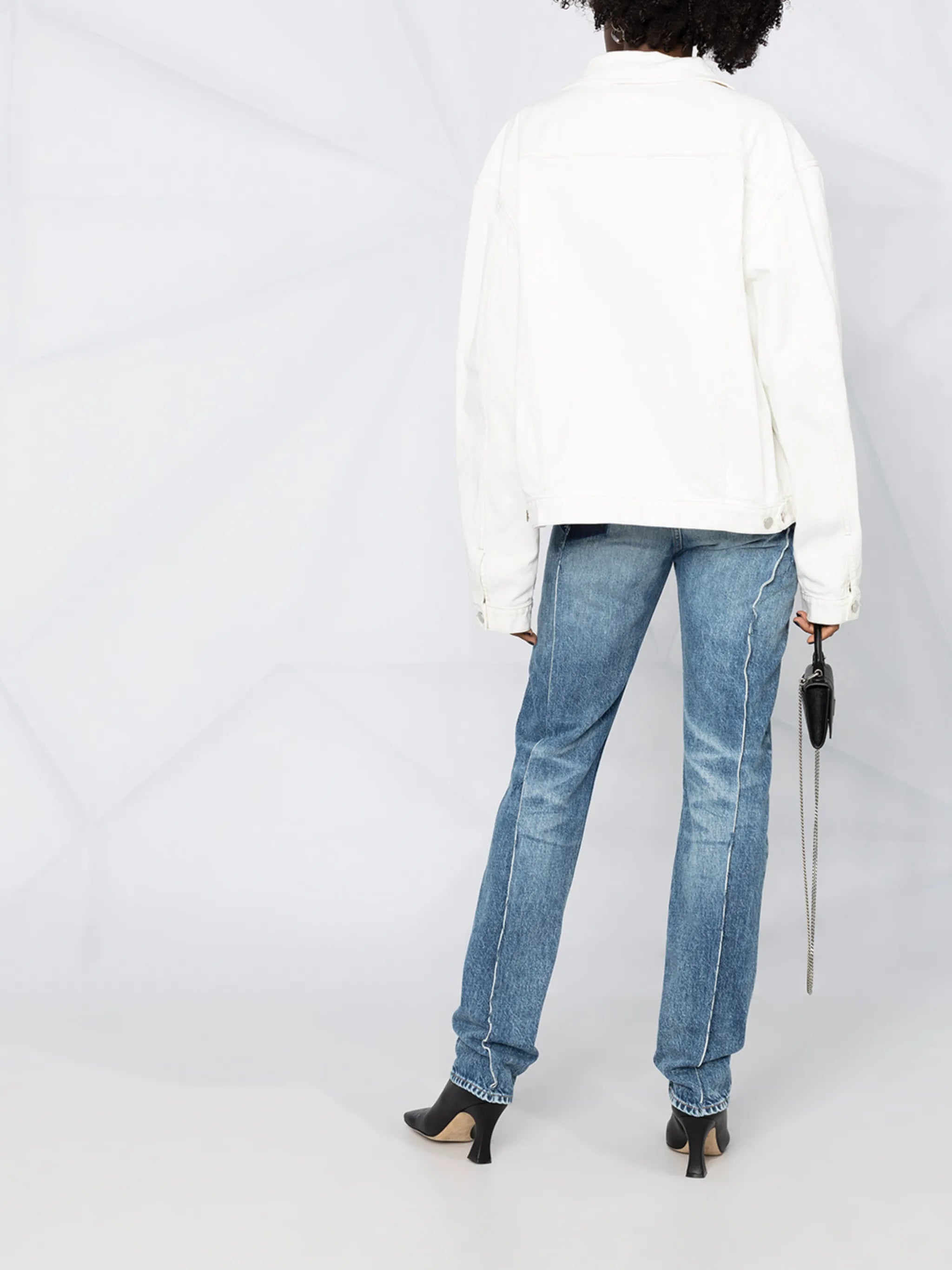 oversized buttoned denim jacket