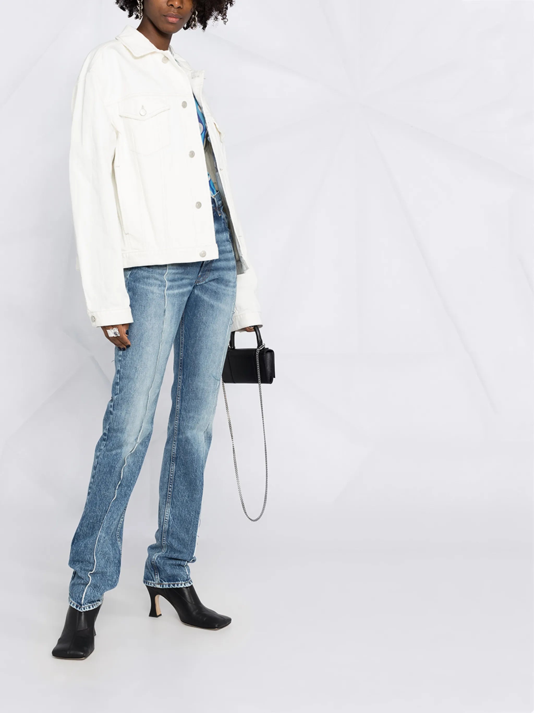 oversized buttoned denim jacket