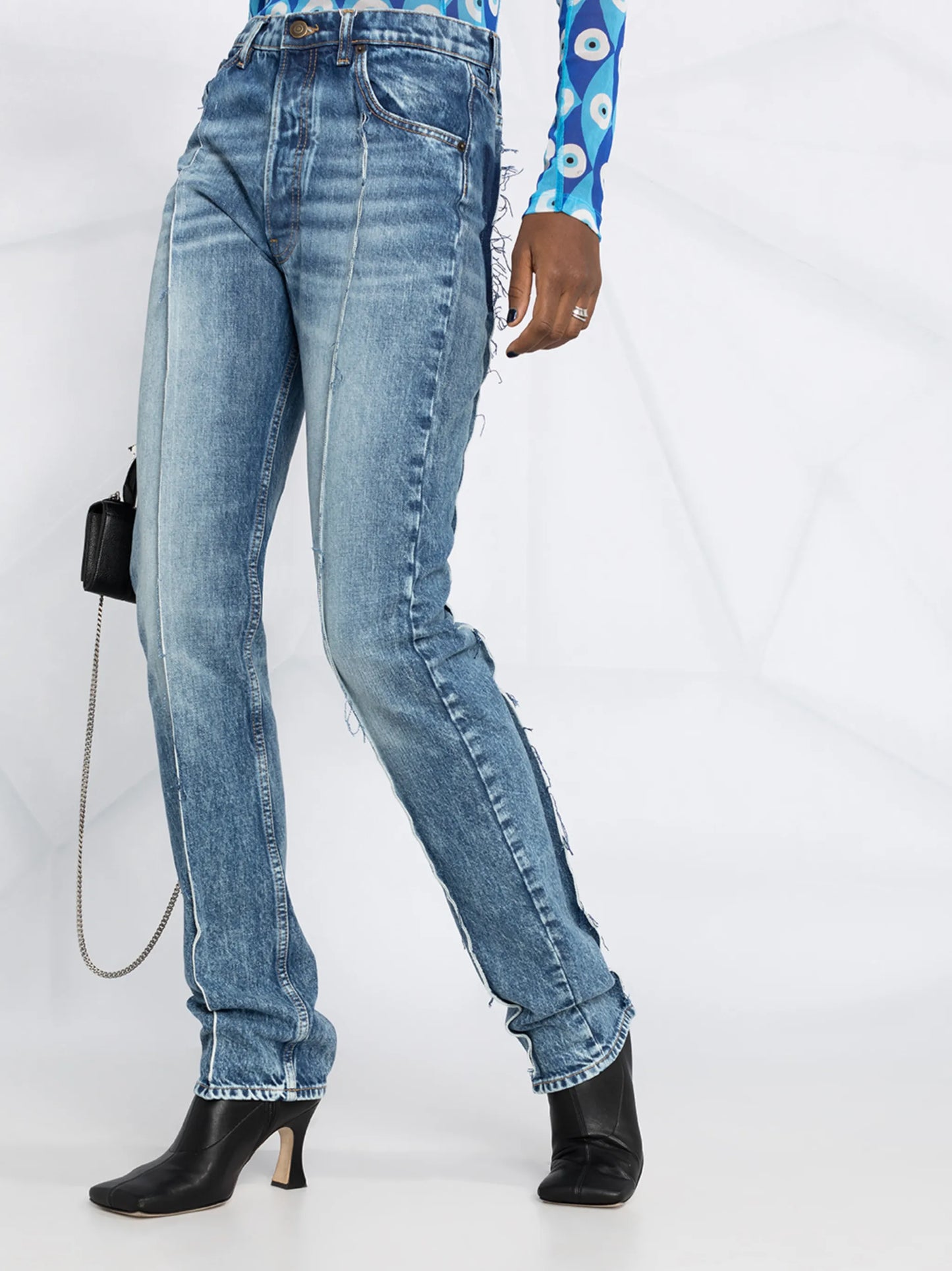 seam-detail high-rise jeans