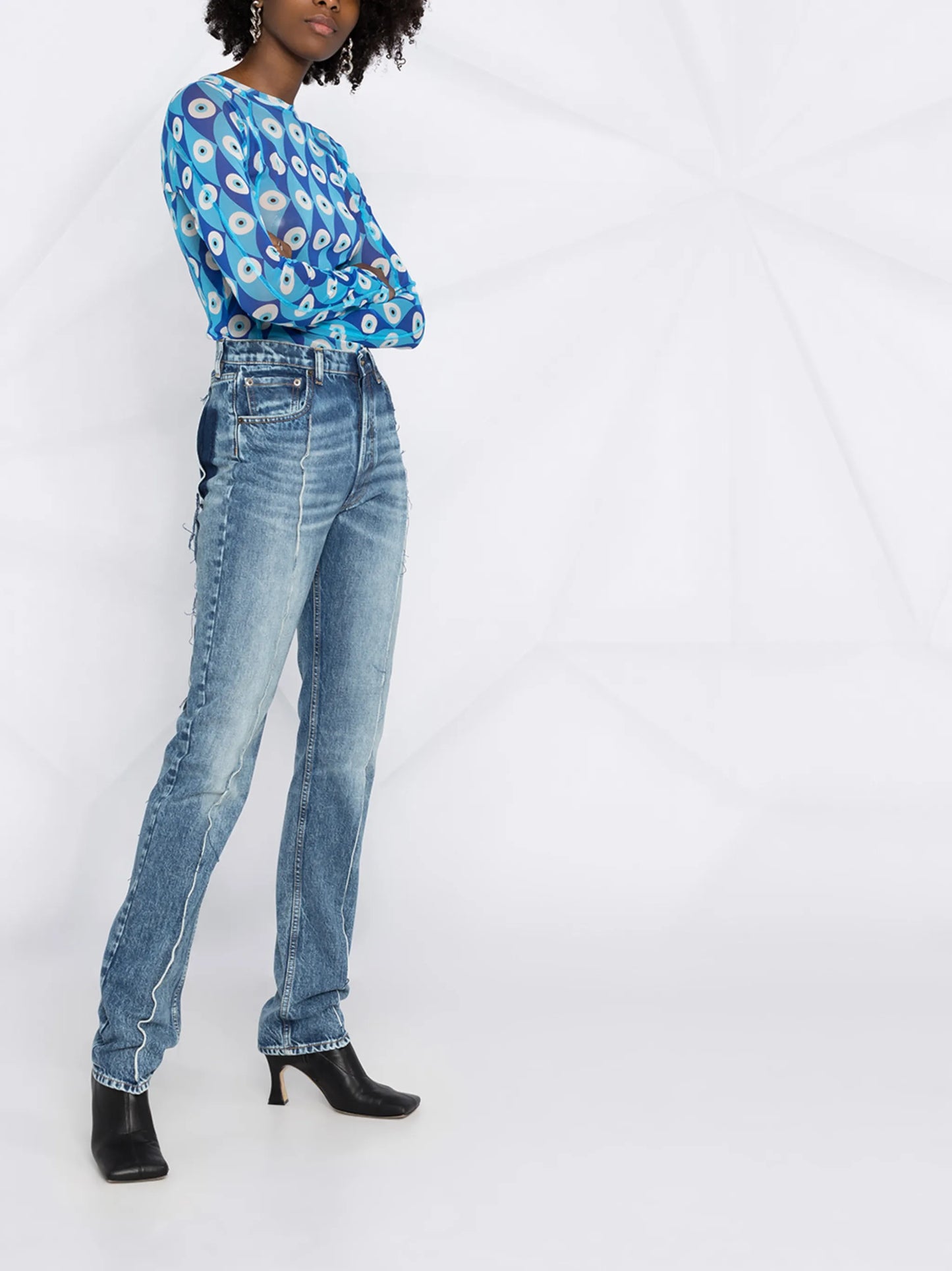 seam-detail high-rise jeans