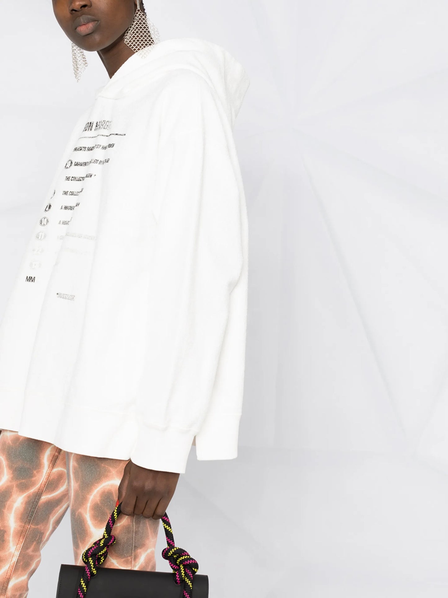 logo-print slit-hem hoodie