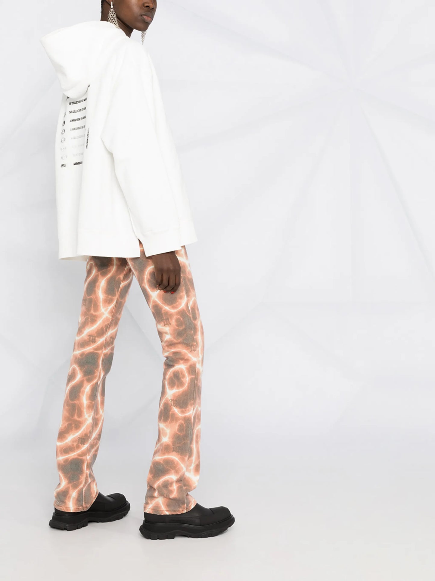 logo-print slit-hem hoodie