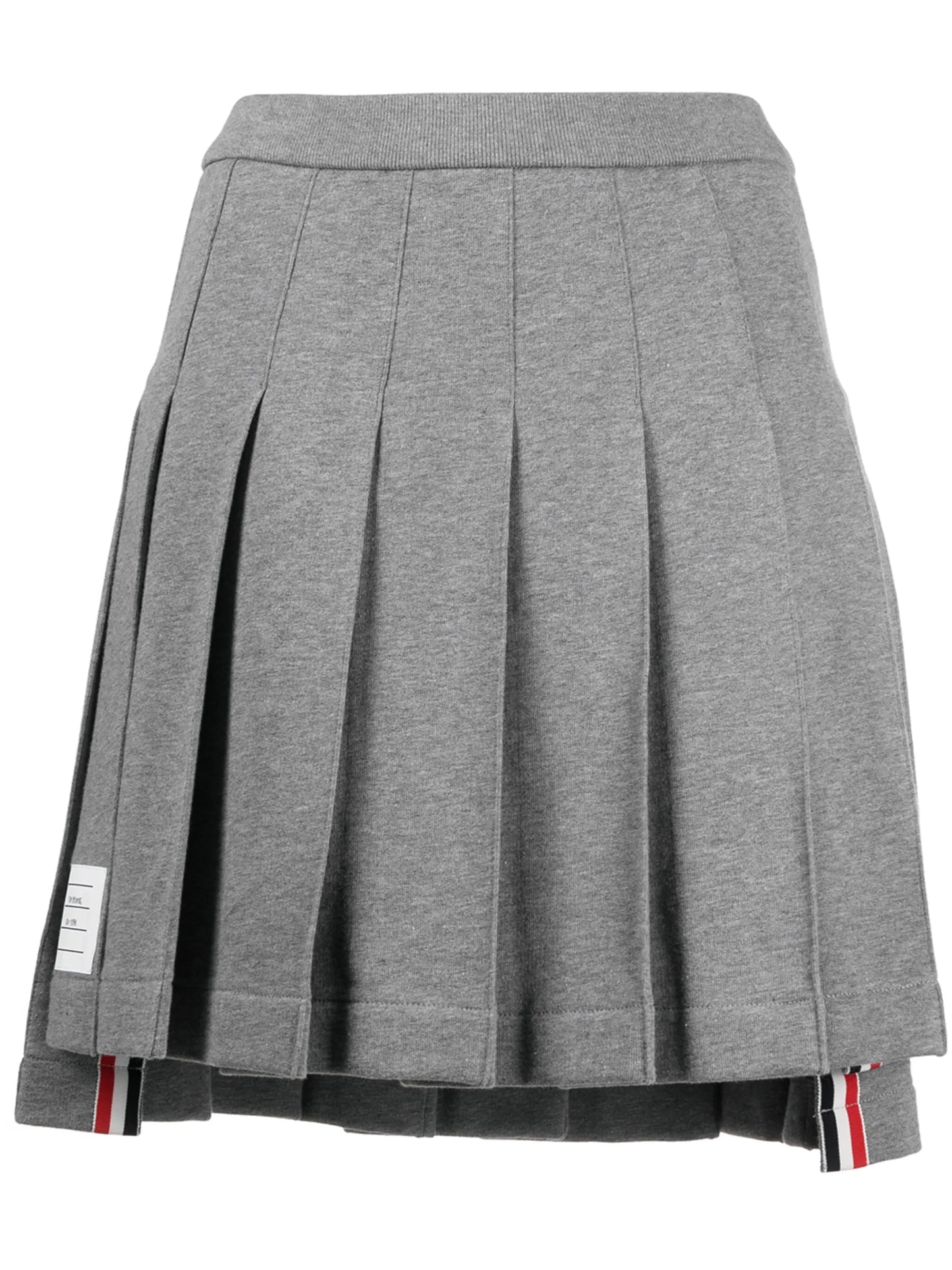 logo patch pleated short skirt