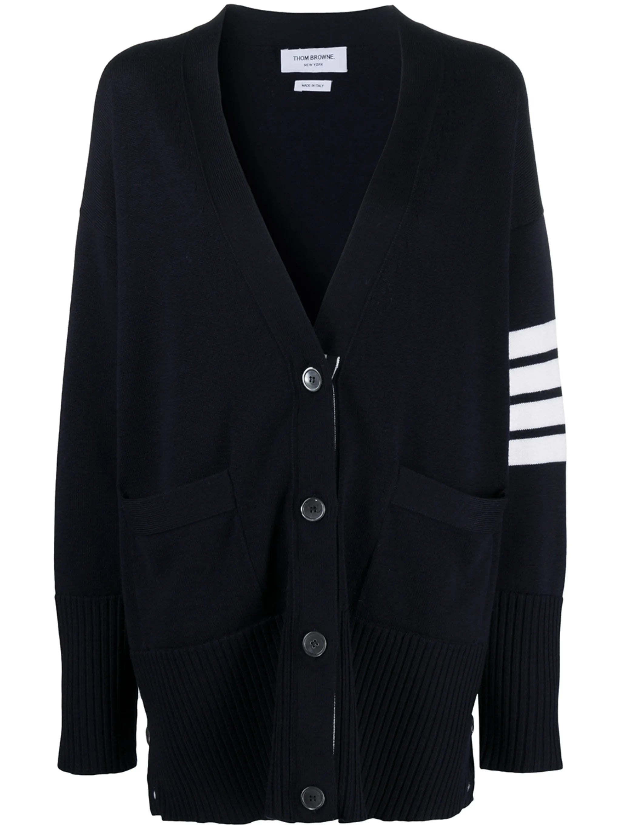 oversized 4-Bar stripe cardigan