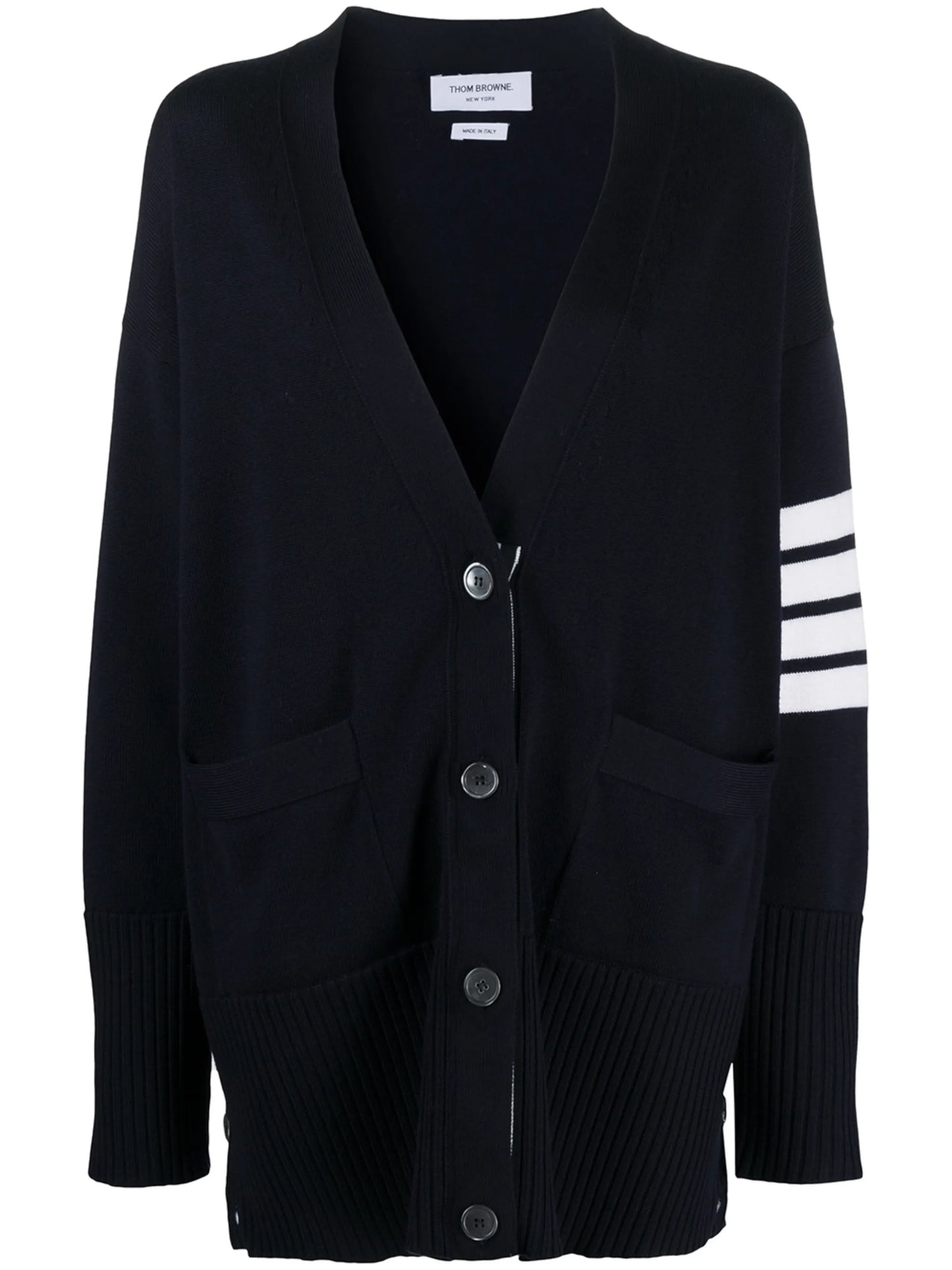 oversized 4-Bar stripe cardigan