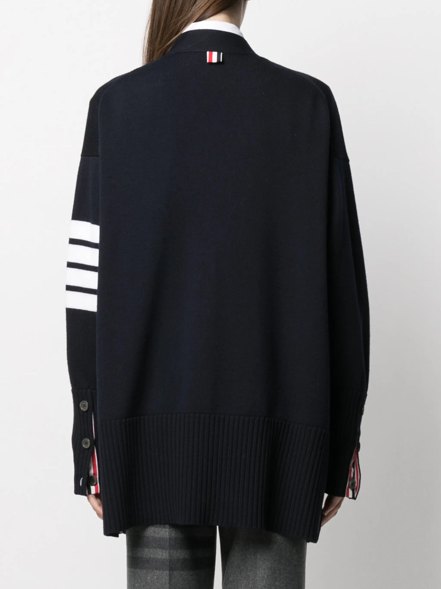 oversized 4-Bar stripe cardigan