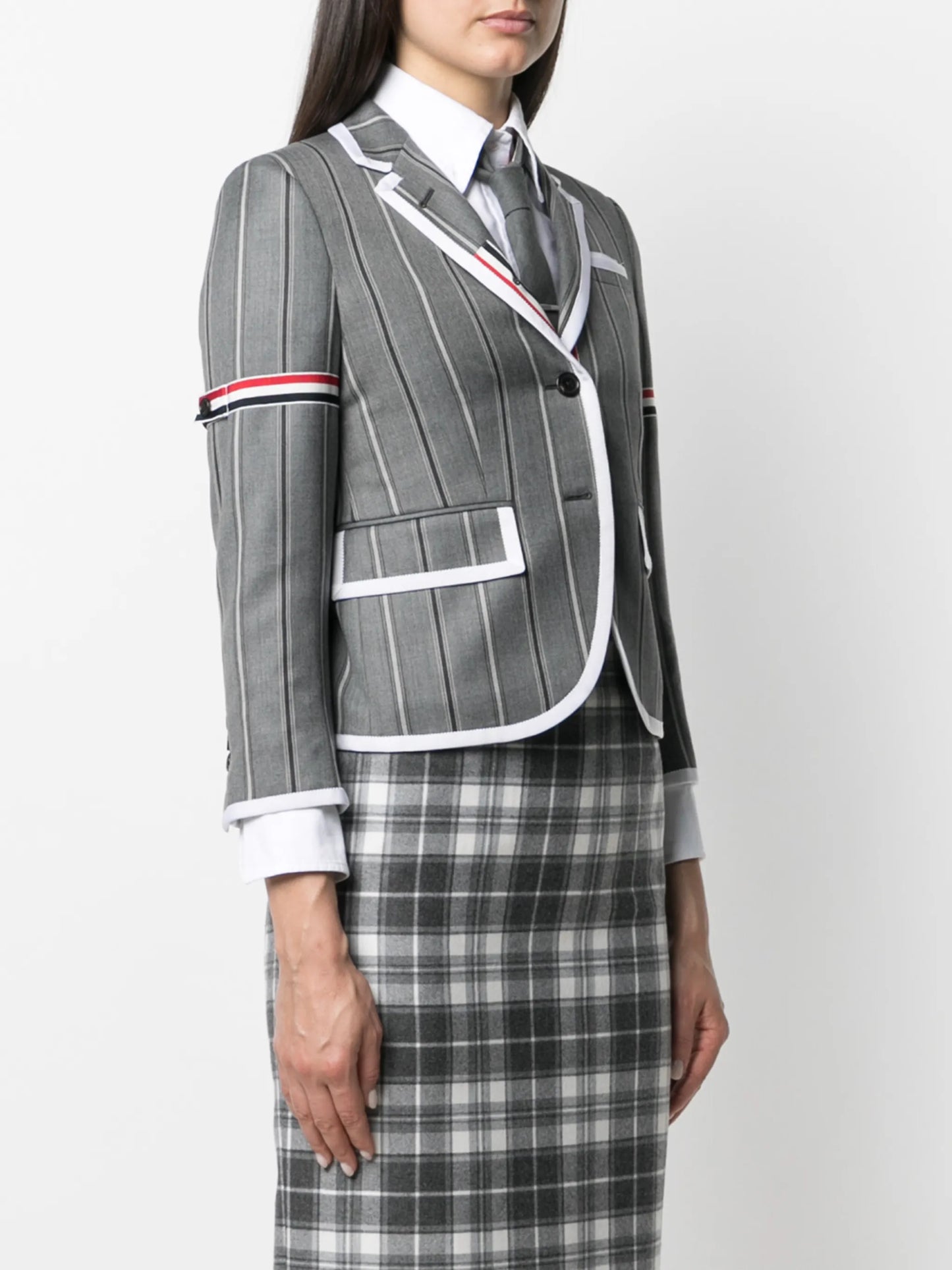 vertical-stripe sports blazer