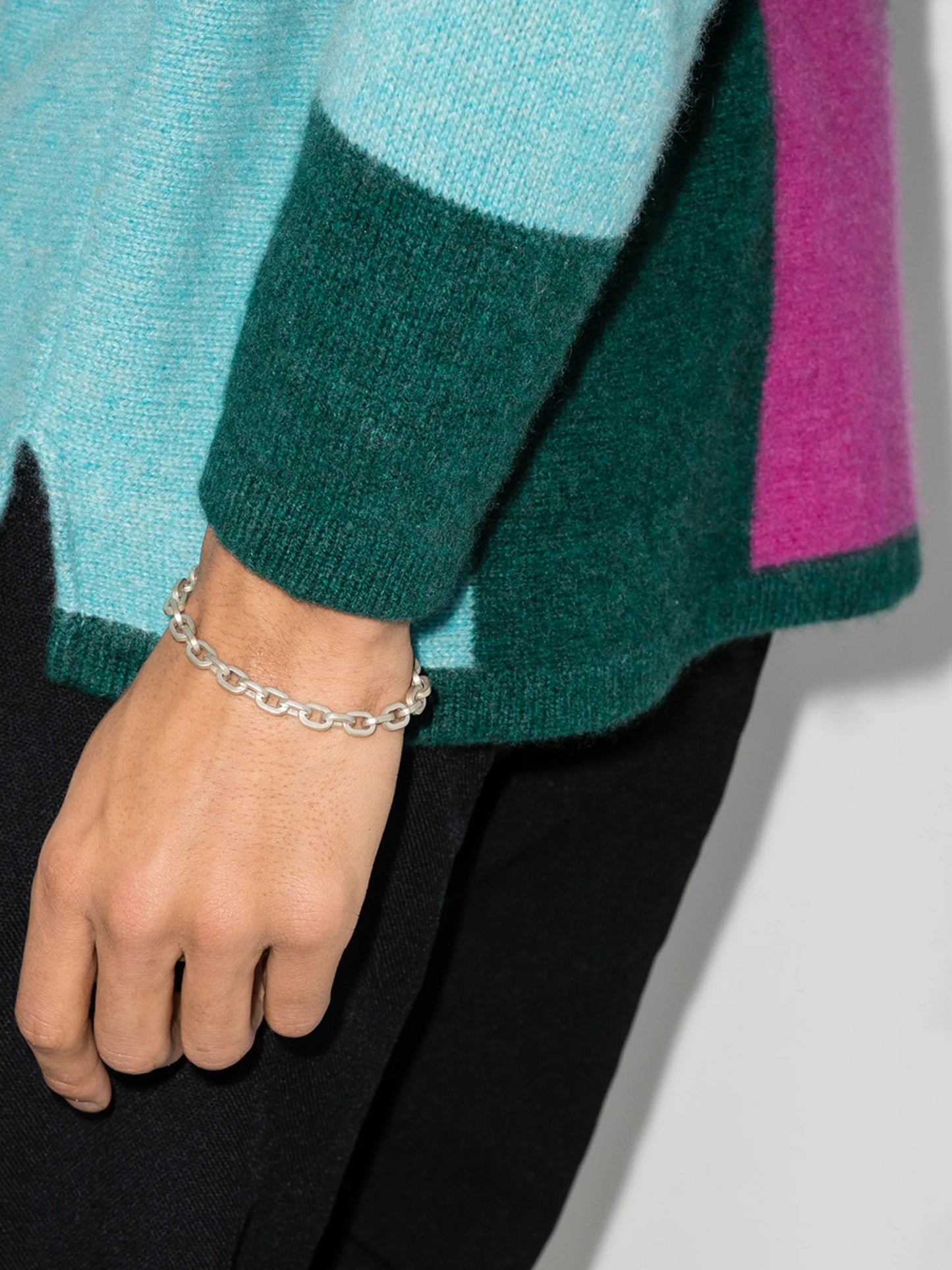 sterling silver chain-link bracelet