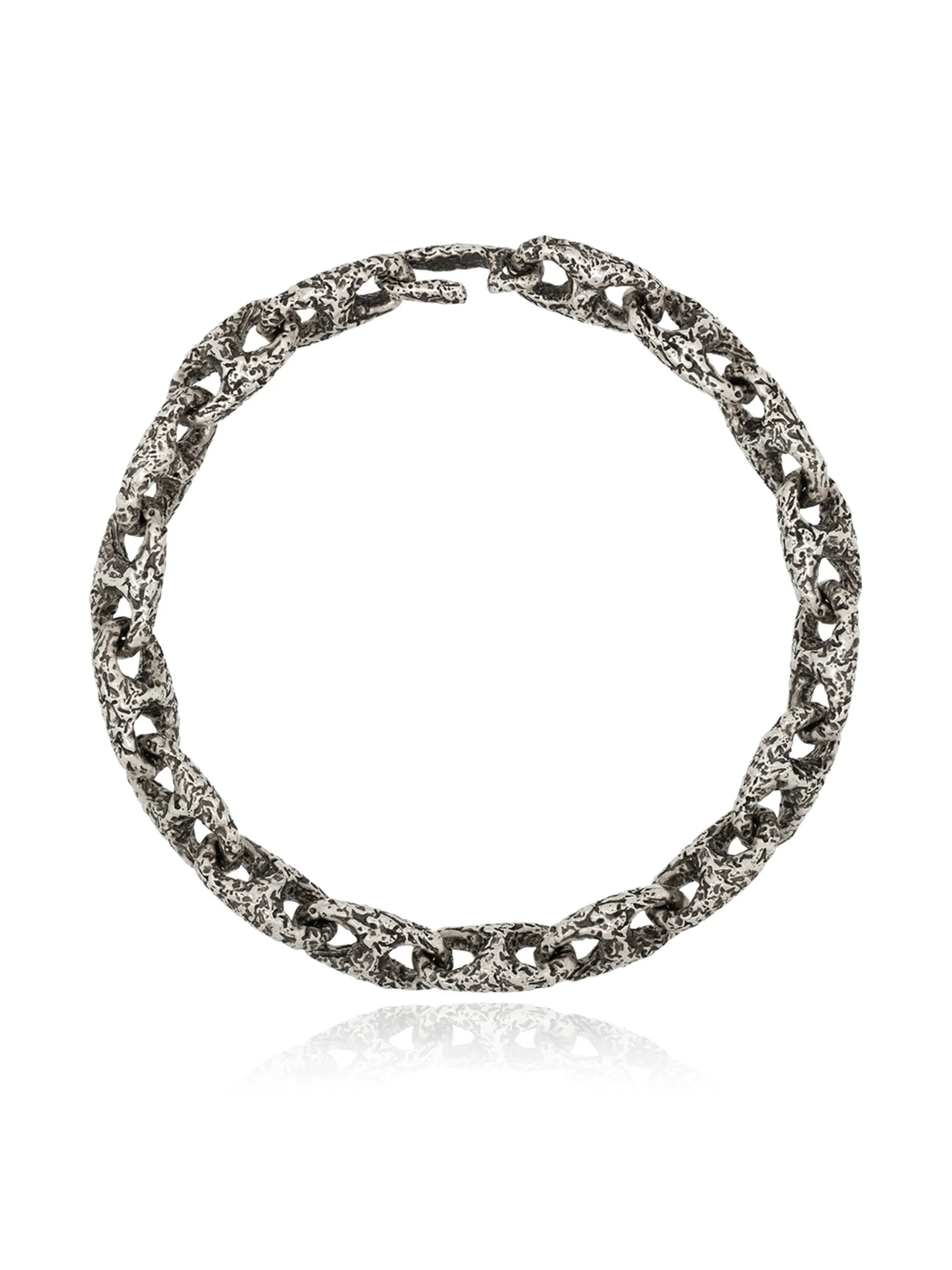 hammered chain-link bracelet