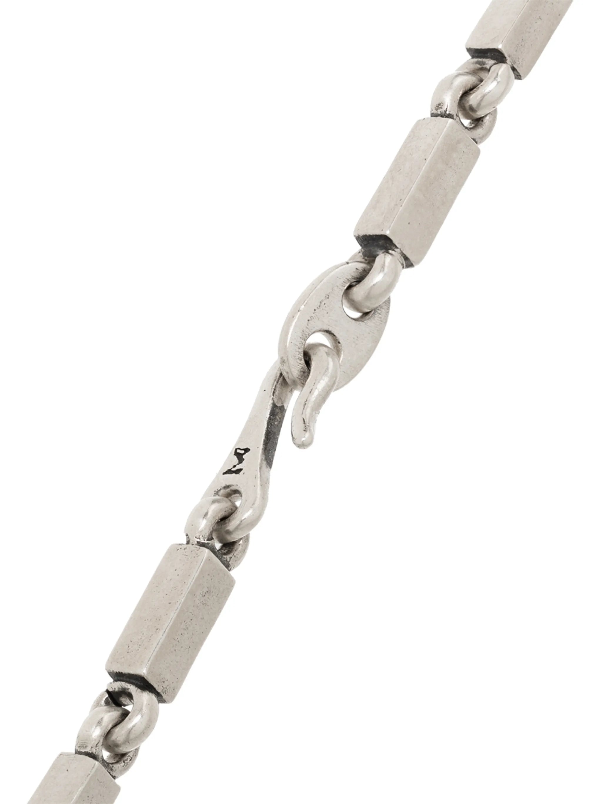 sterling silver rectangular-link necklace