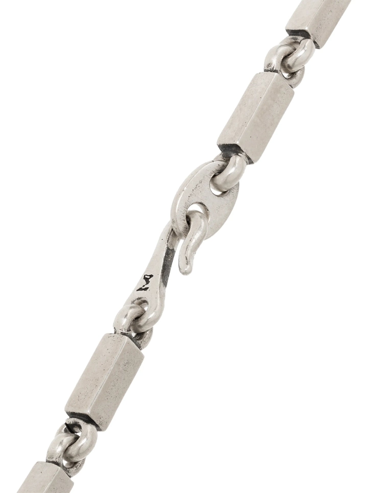 sterling silver rectangular-link necklace
