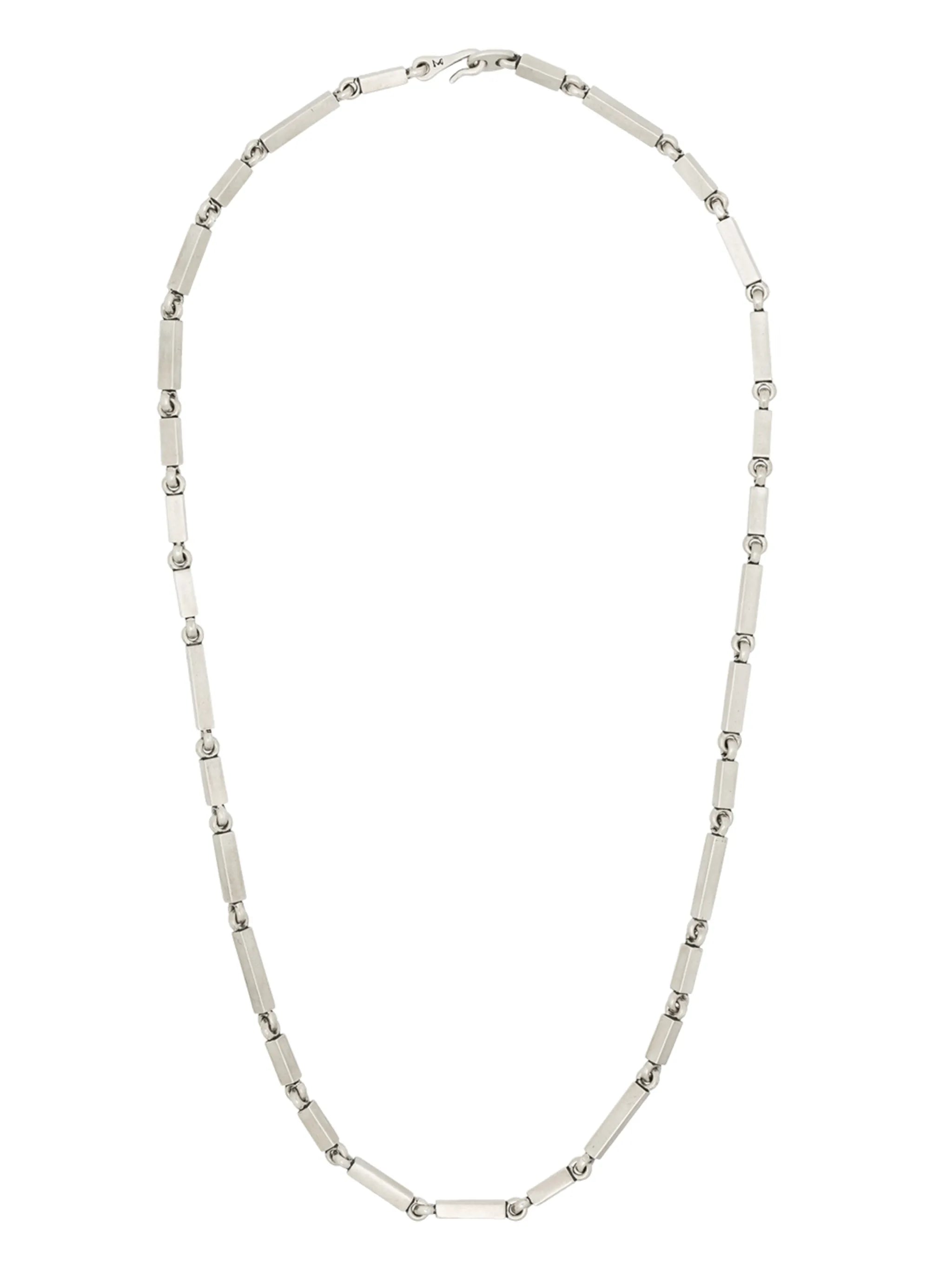 sterling silver rectangular-link necklace
