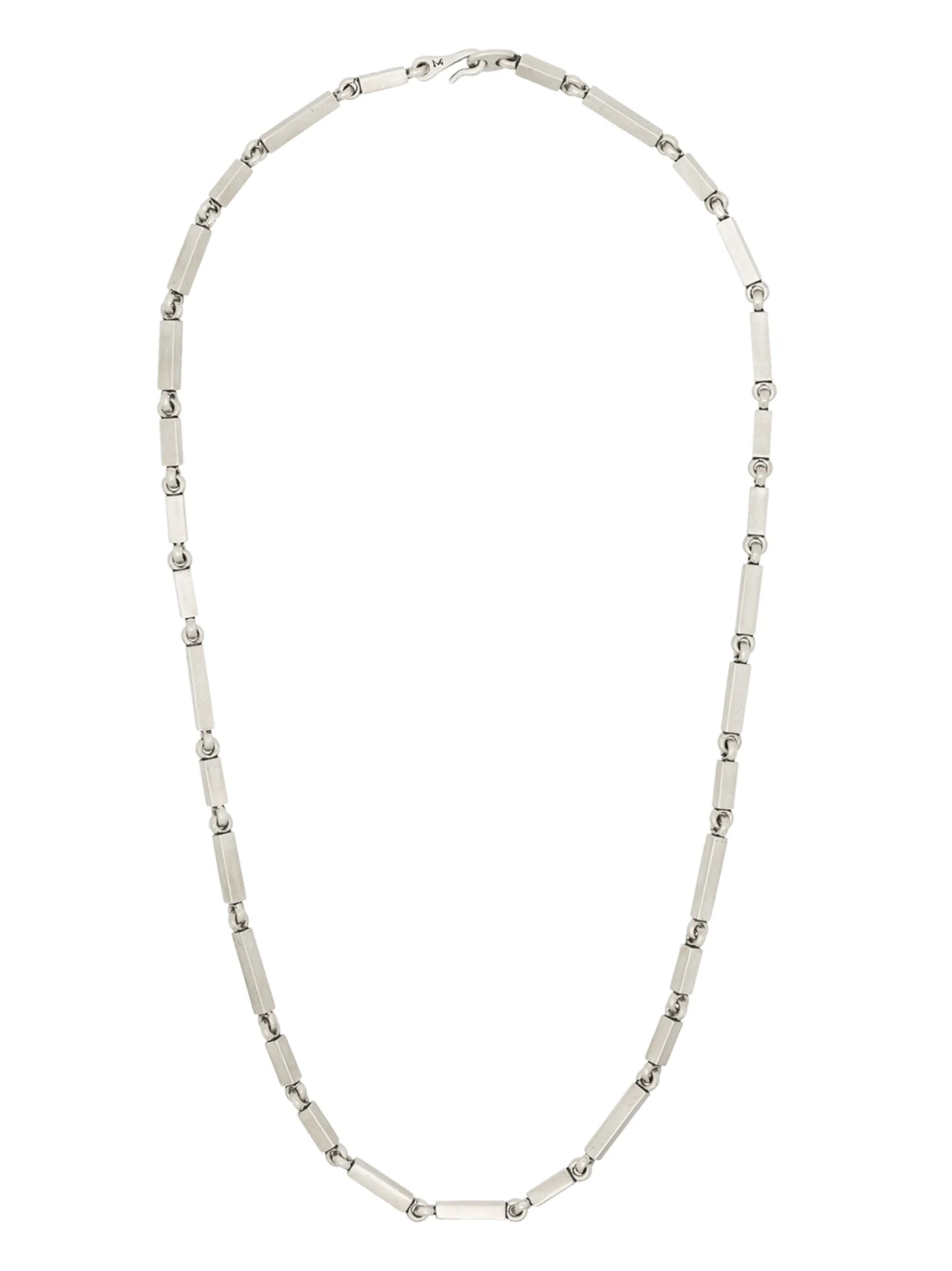 sterling silver rectangular-link necklace