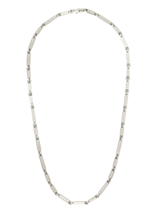 sterling silver rectangular-link necklace
