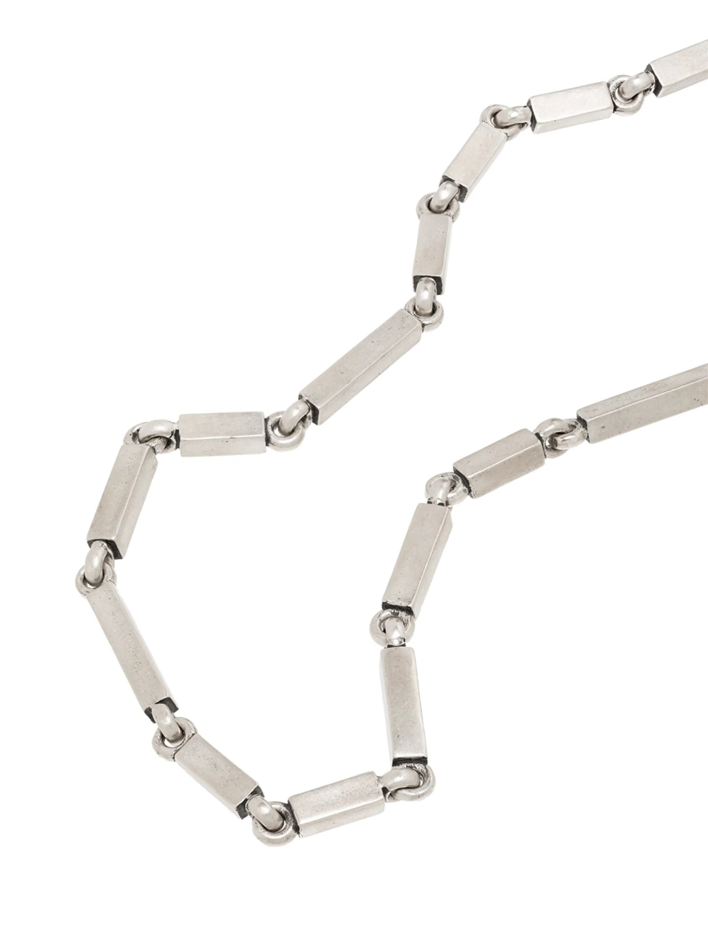 sterling silver rectangular-link necklace