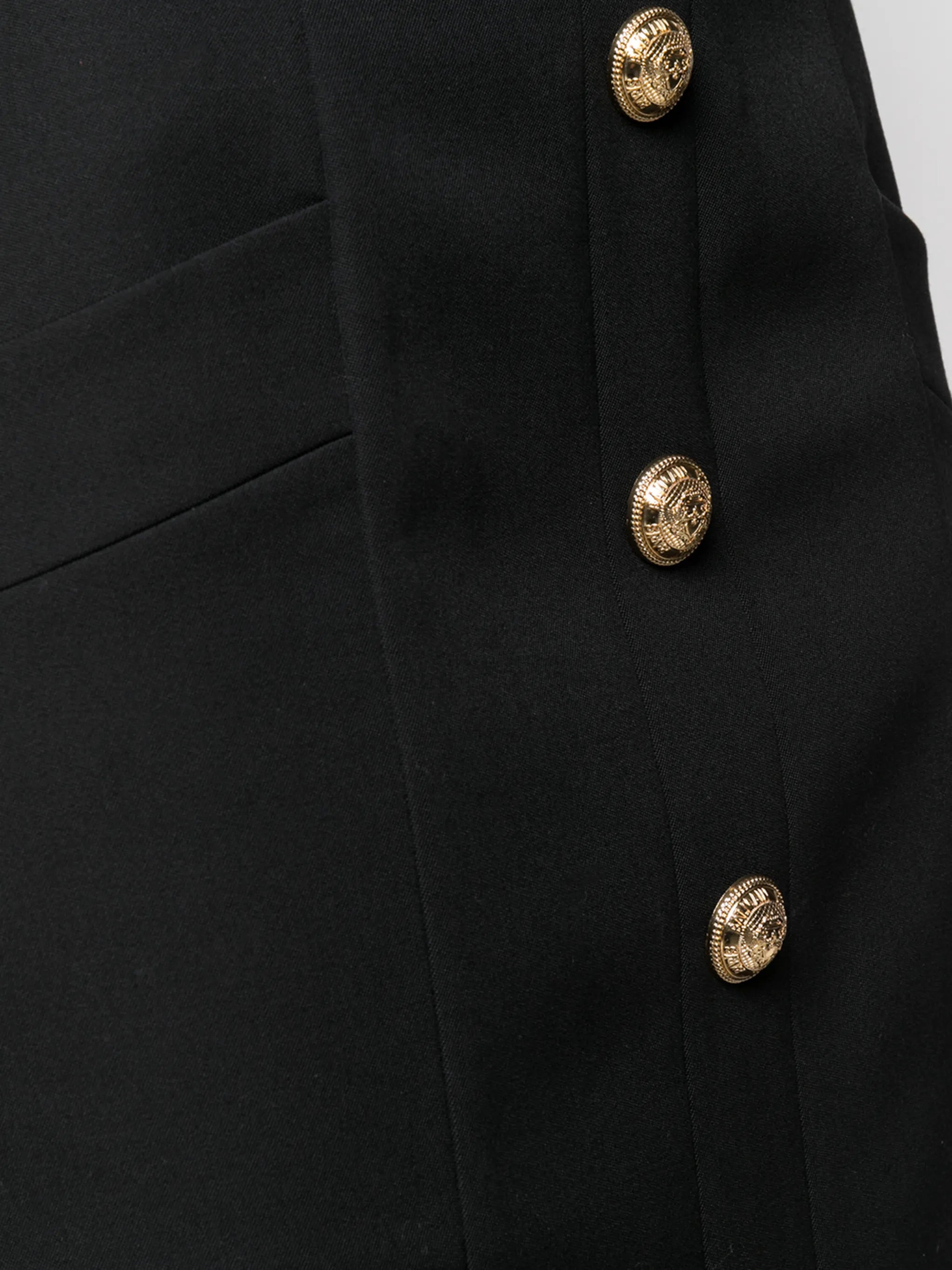 button-embellished wool skirt