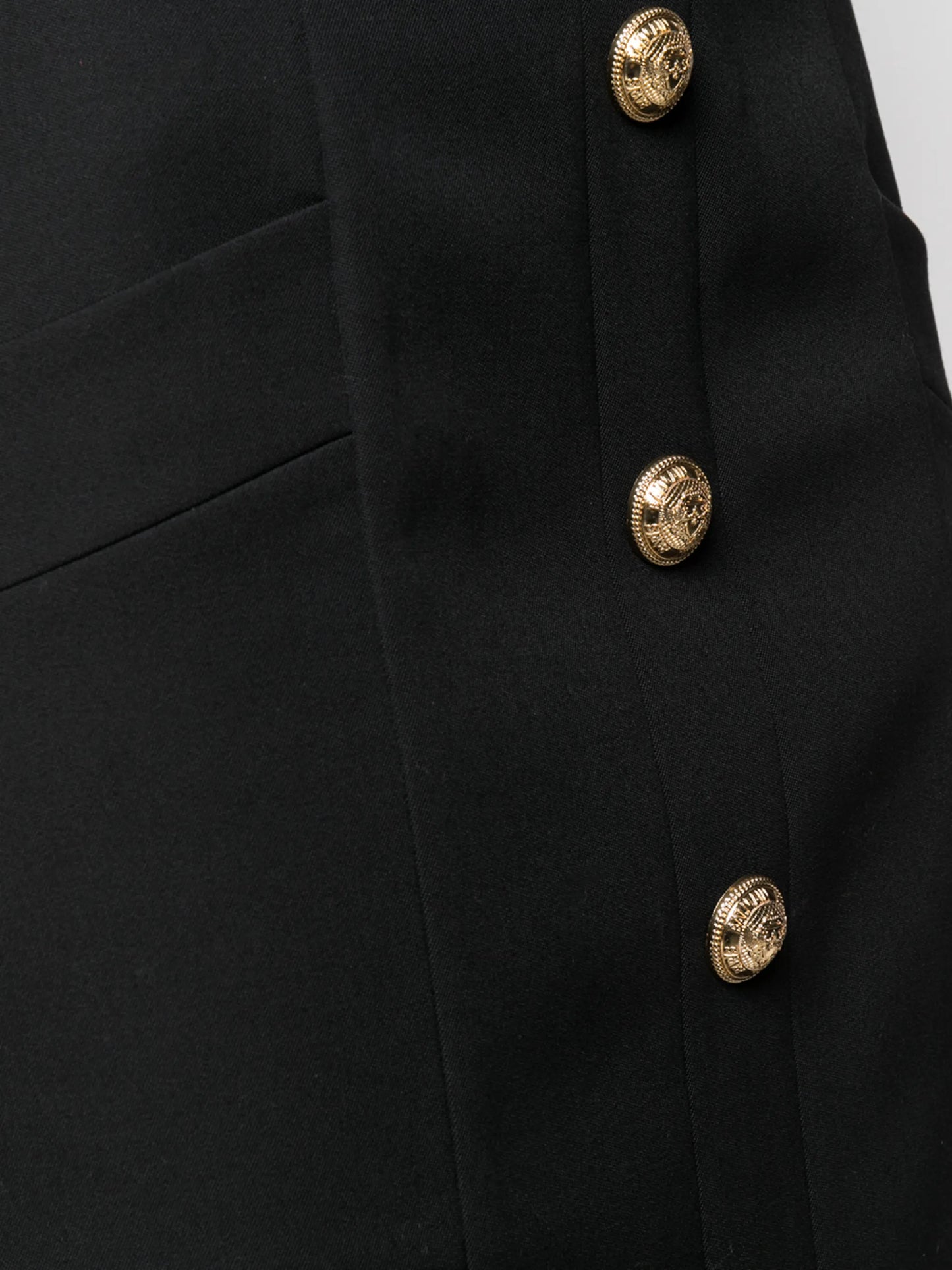 button-embellished wool skirt