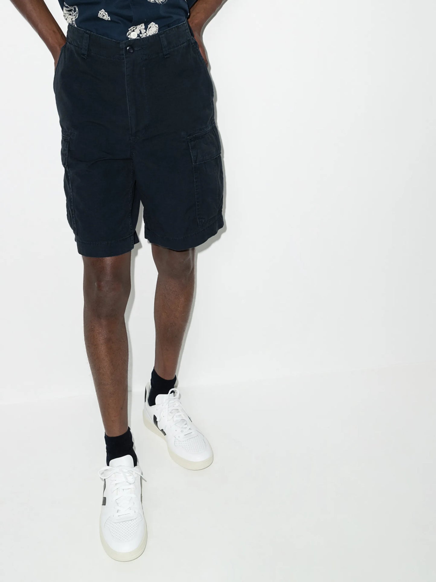 knee-length cargo shorts