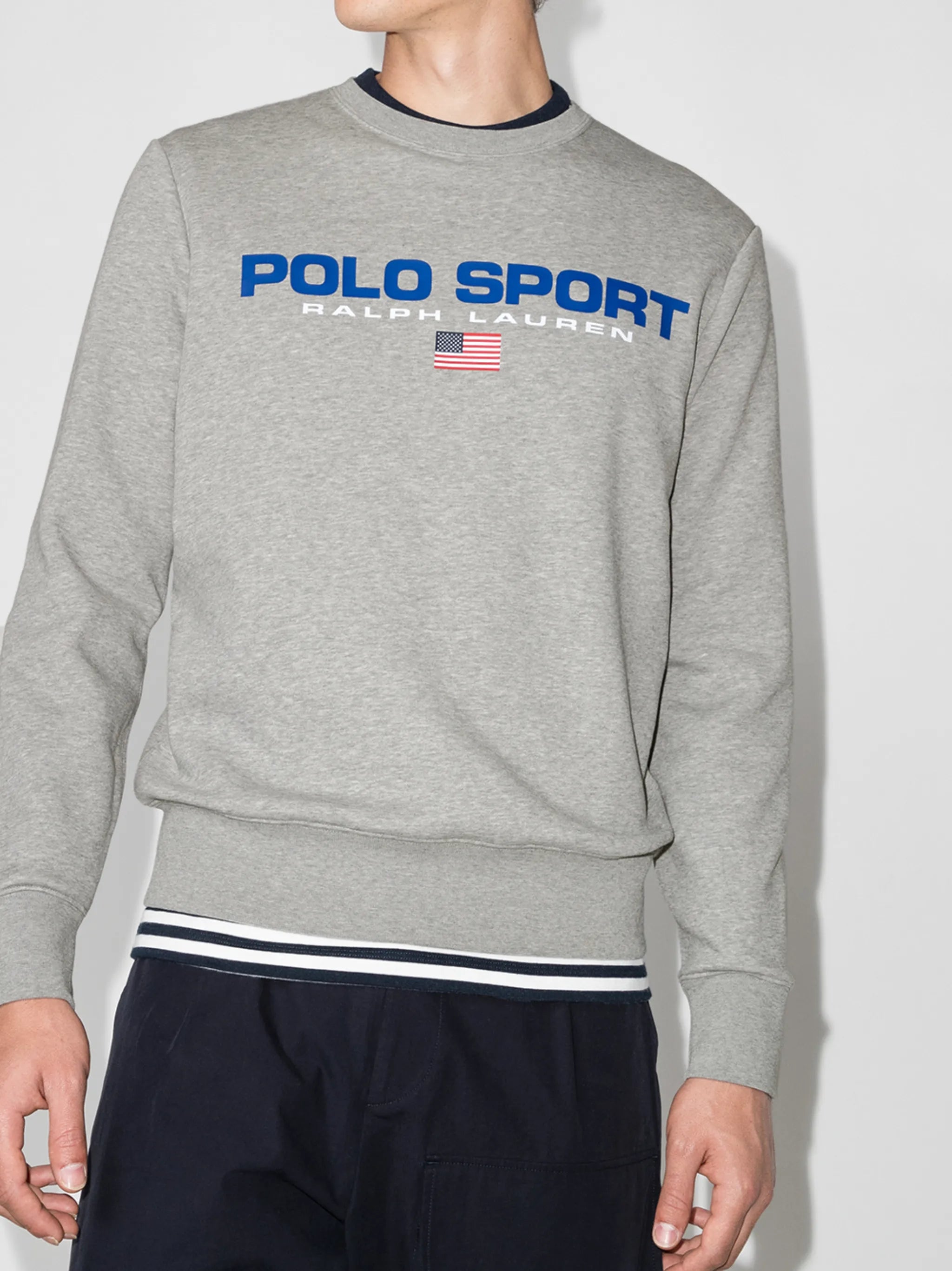 logo print crew neck sweatshirt