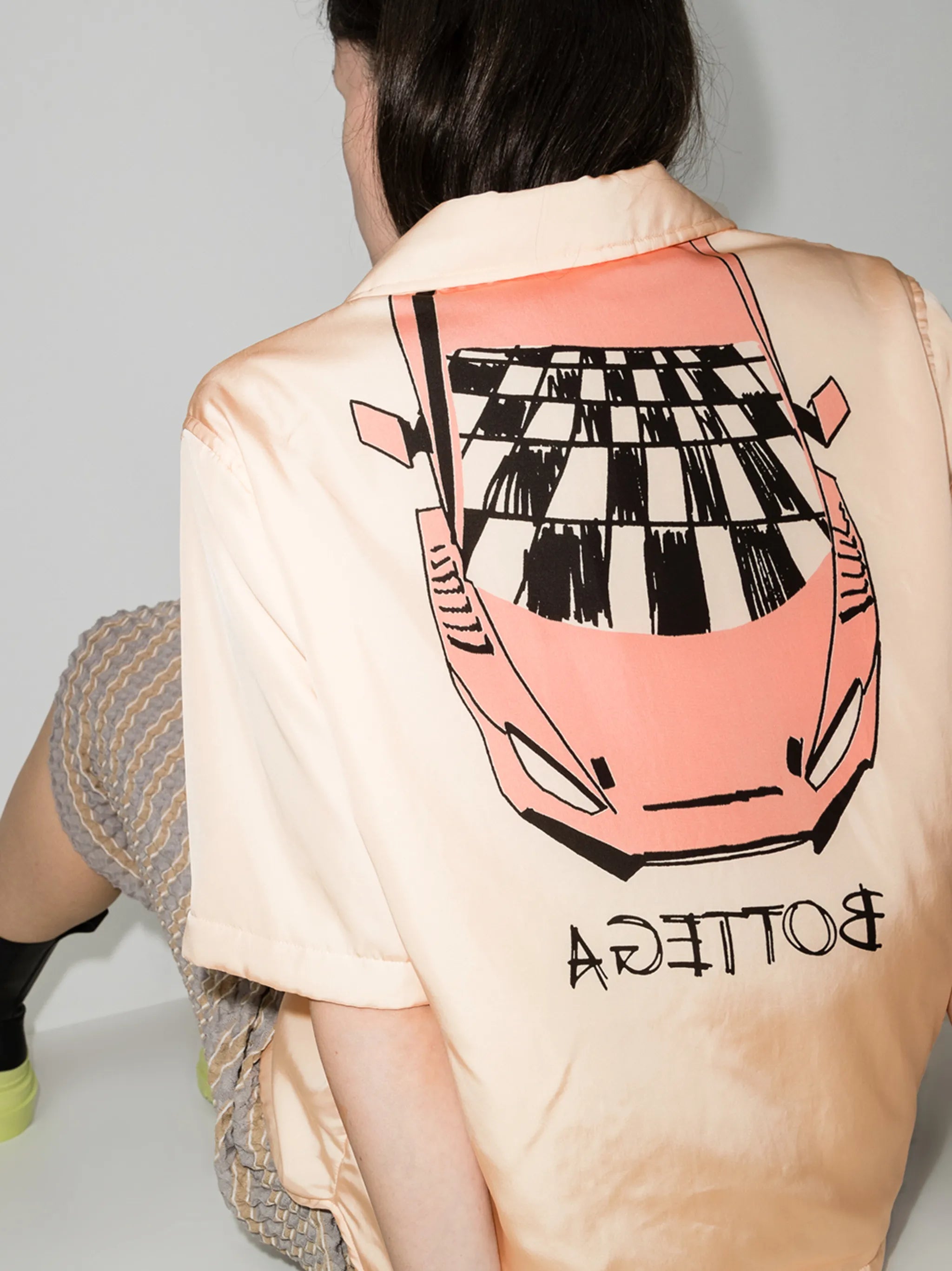 car-print short-sleeve shirt
