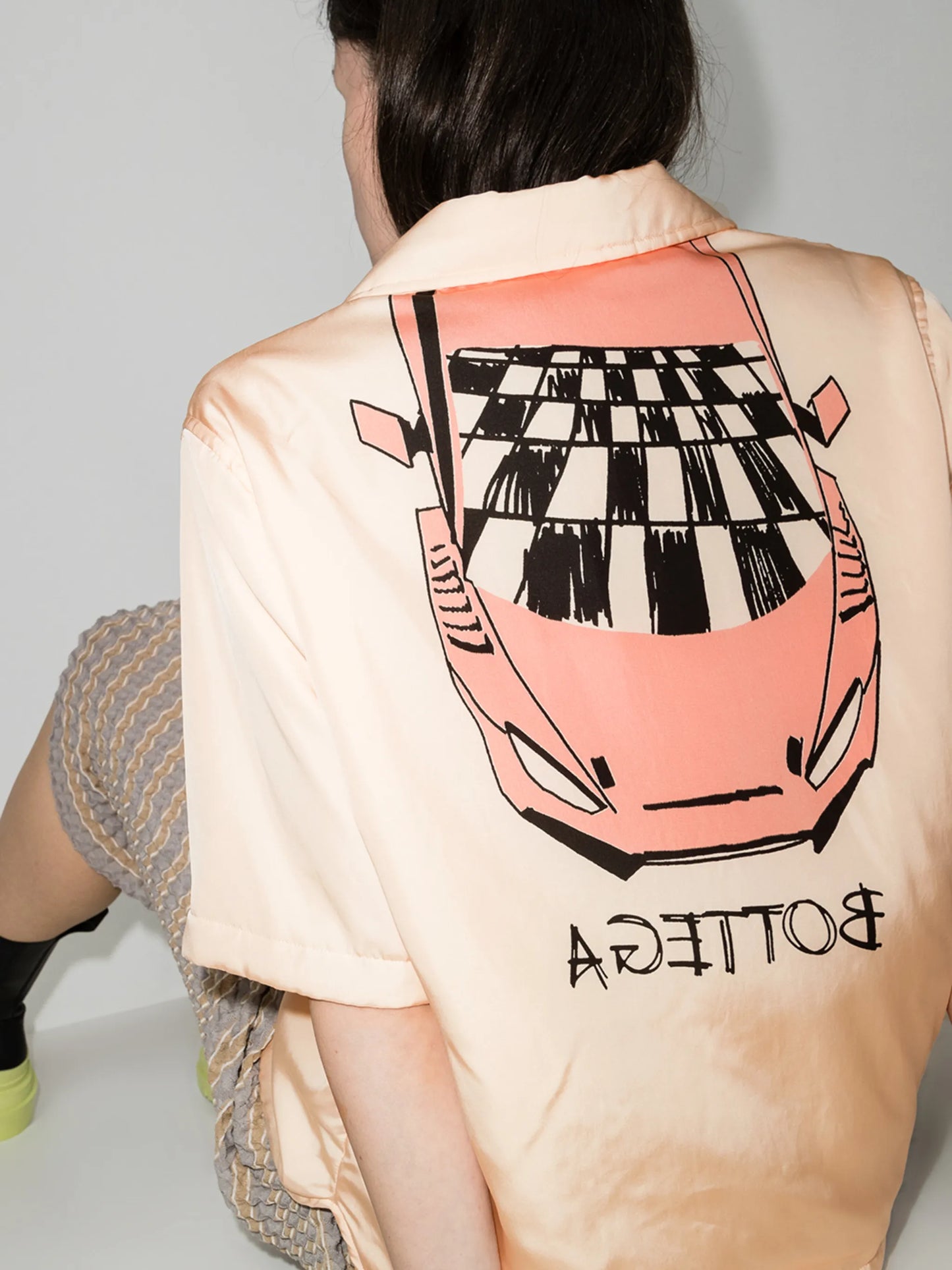 car-print short-sleeve shirt