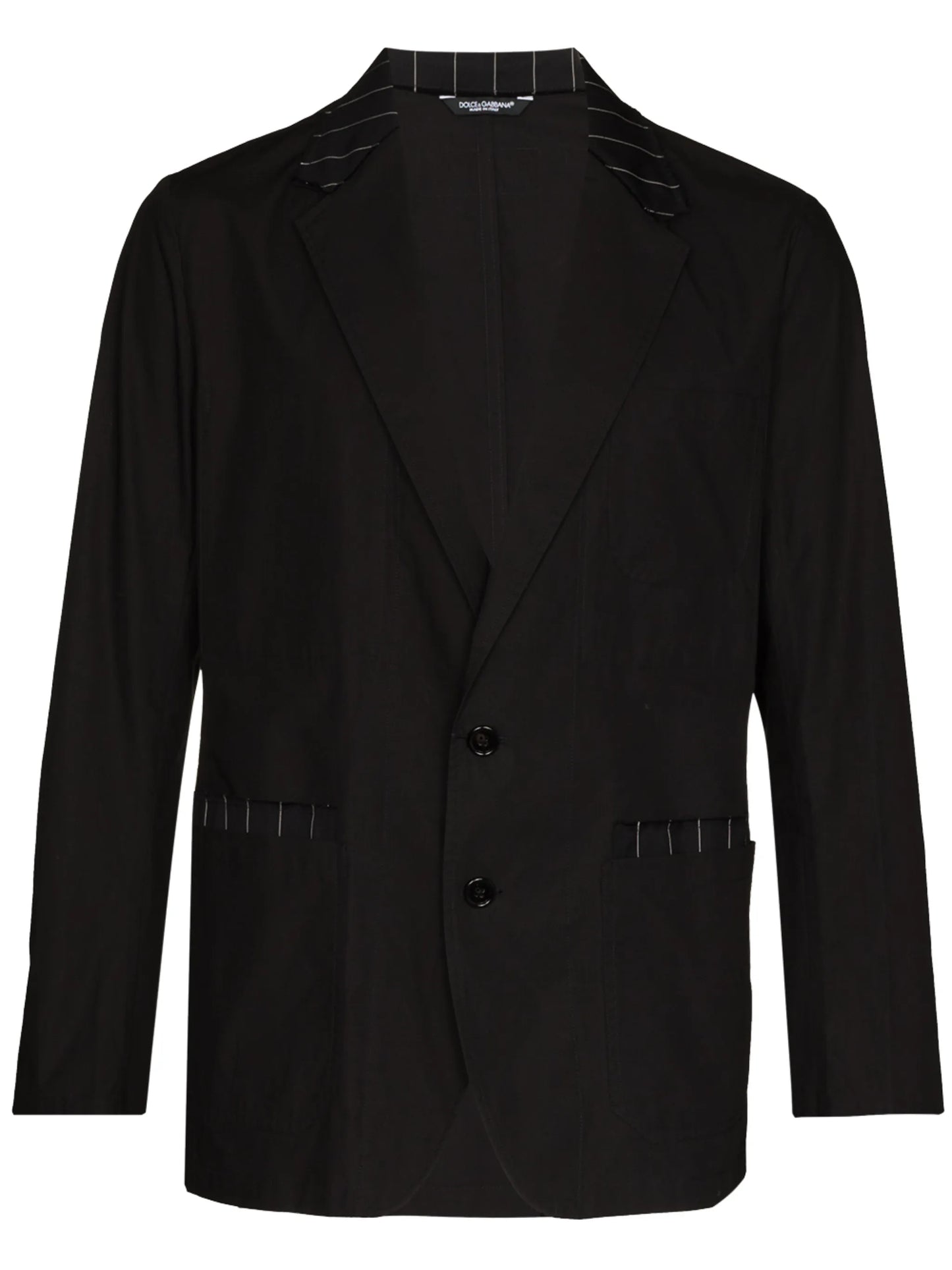 stripe-trim single-breasted blazer