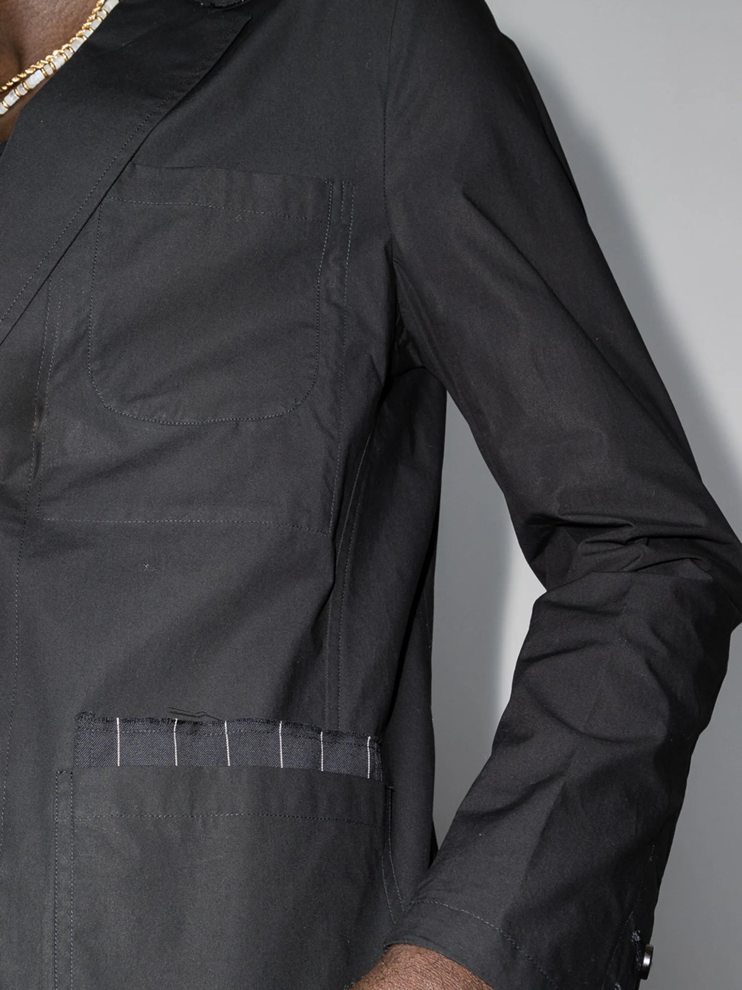 stripe-trim single-breasted blazer