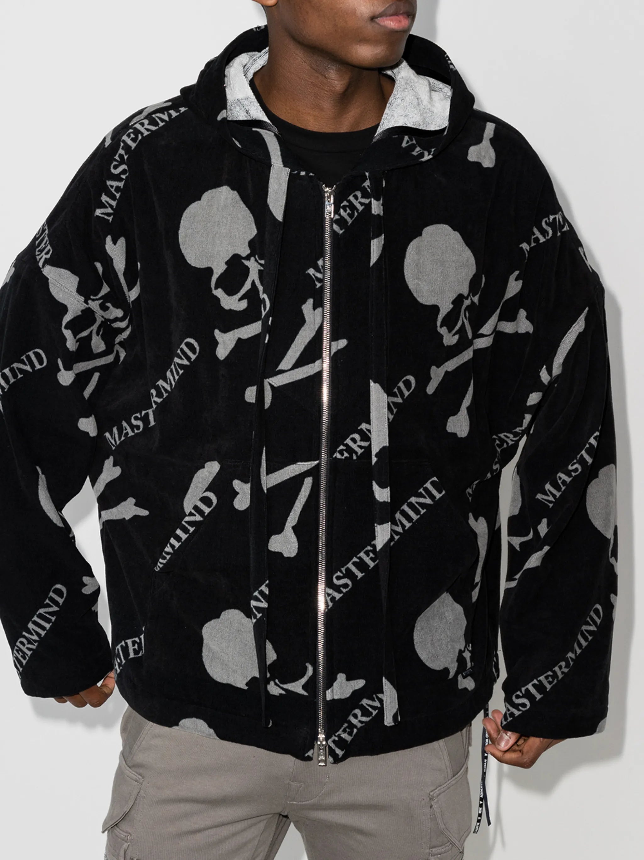 logo-print drawstring hoodie