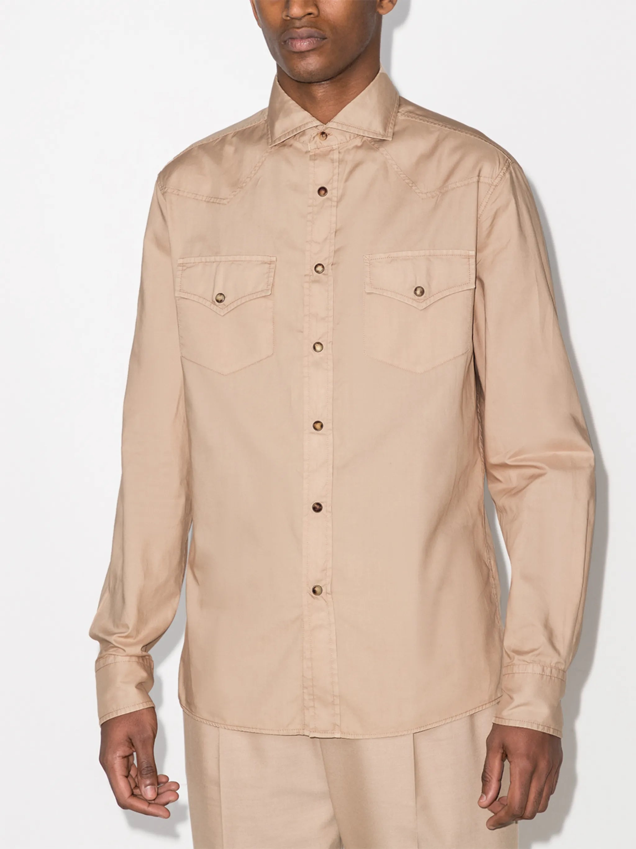 flap pockets snap-button shirt