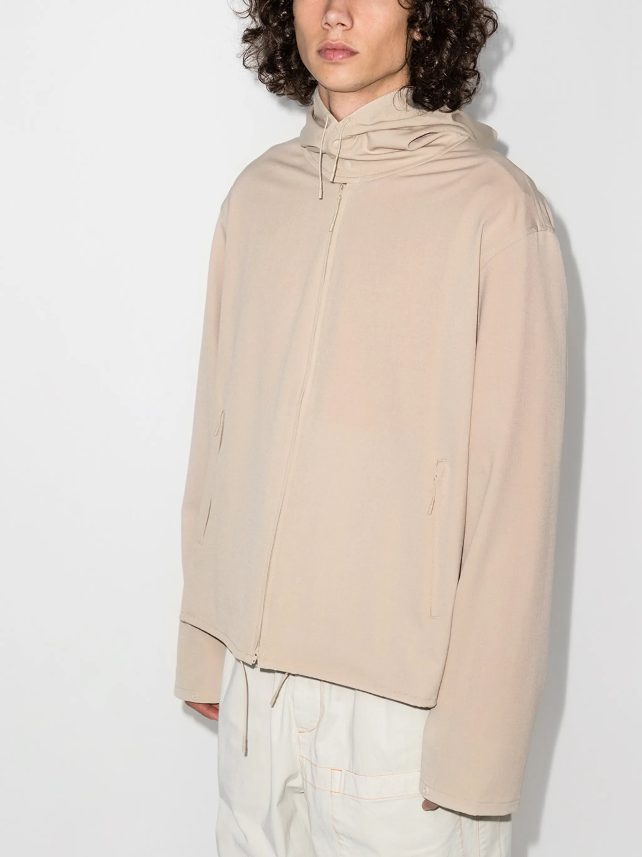 logo-print zip-up lightweight jacket