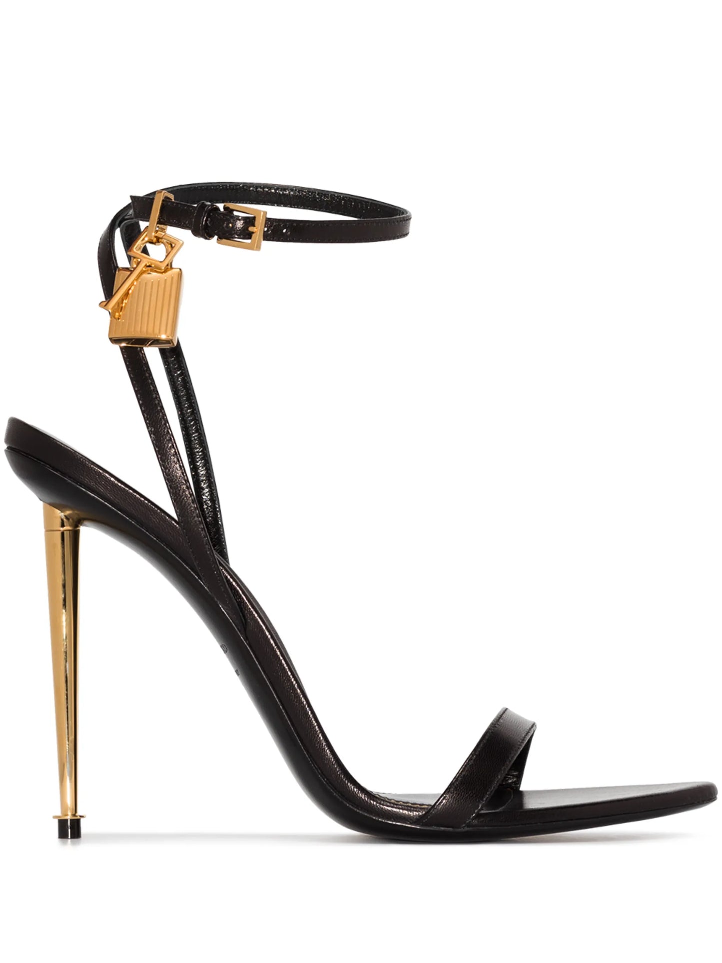 Padlock 105mm metallic heel sandals