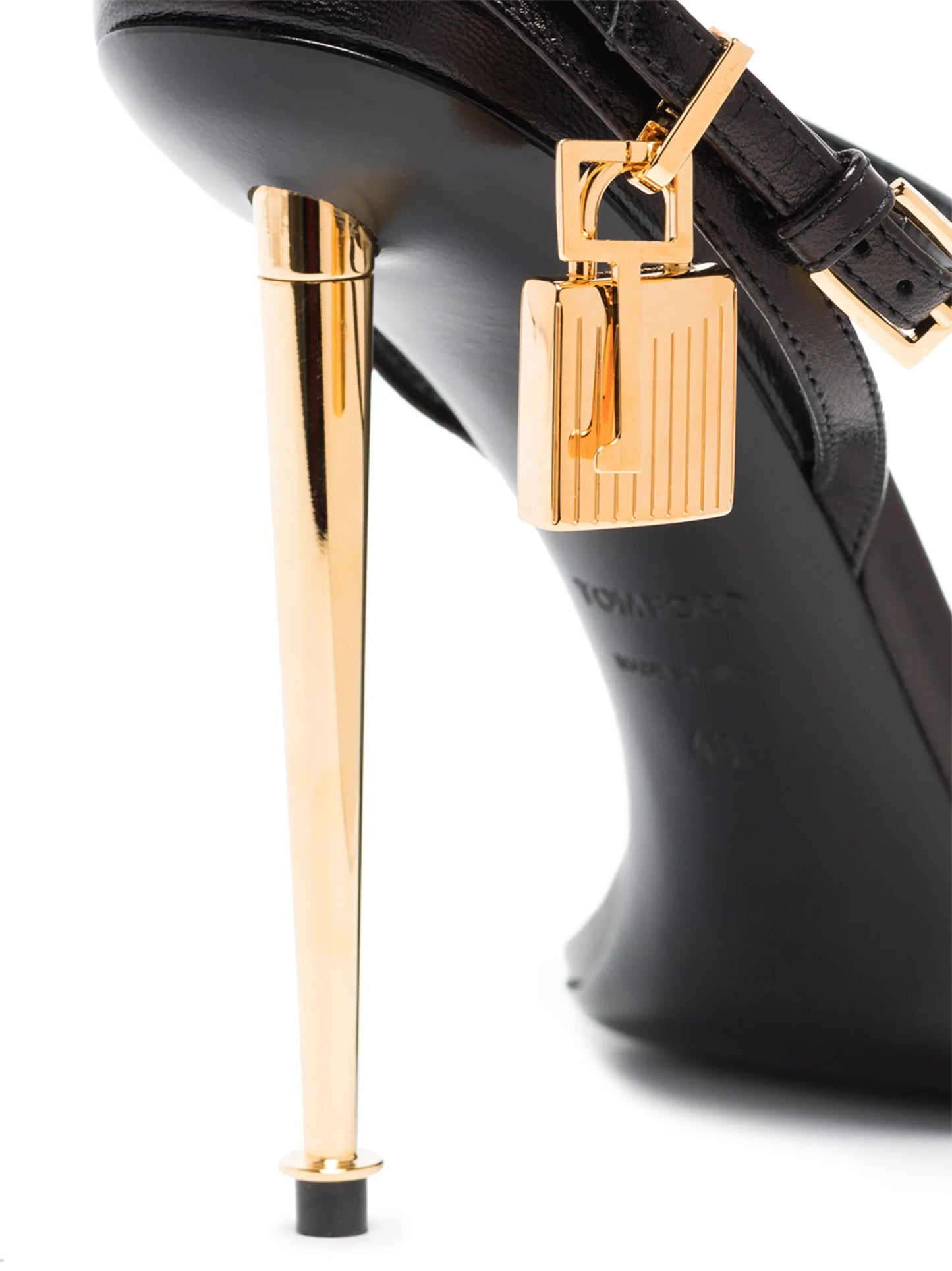 Padlock 105mm metallic heel sandals